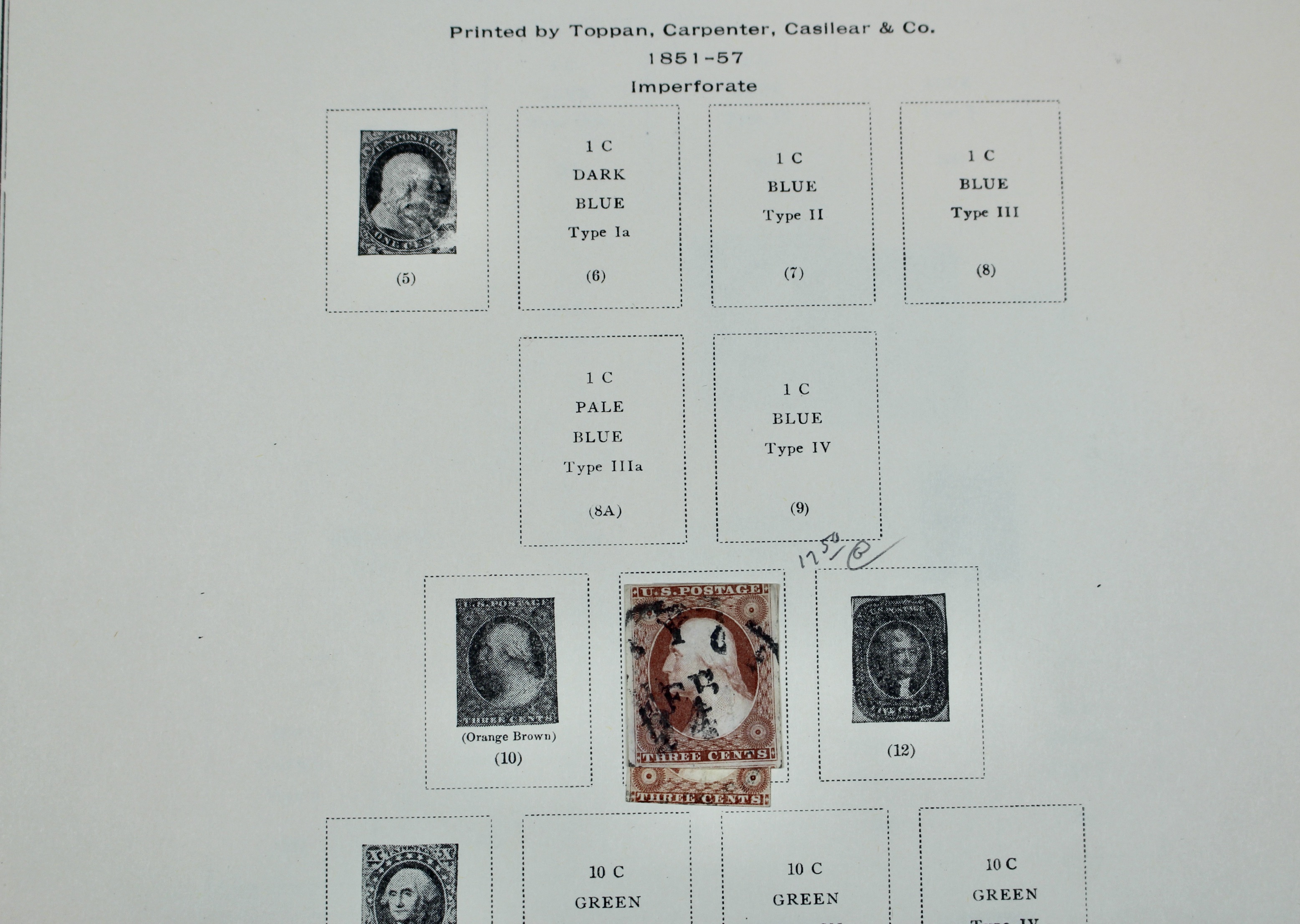 Early U.S. Postage Stamp Collection, 1851 to 1893