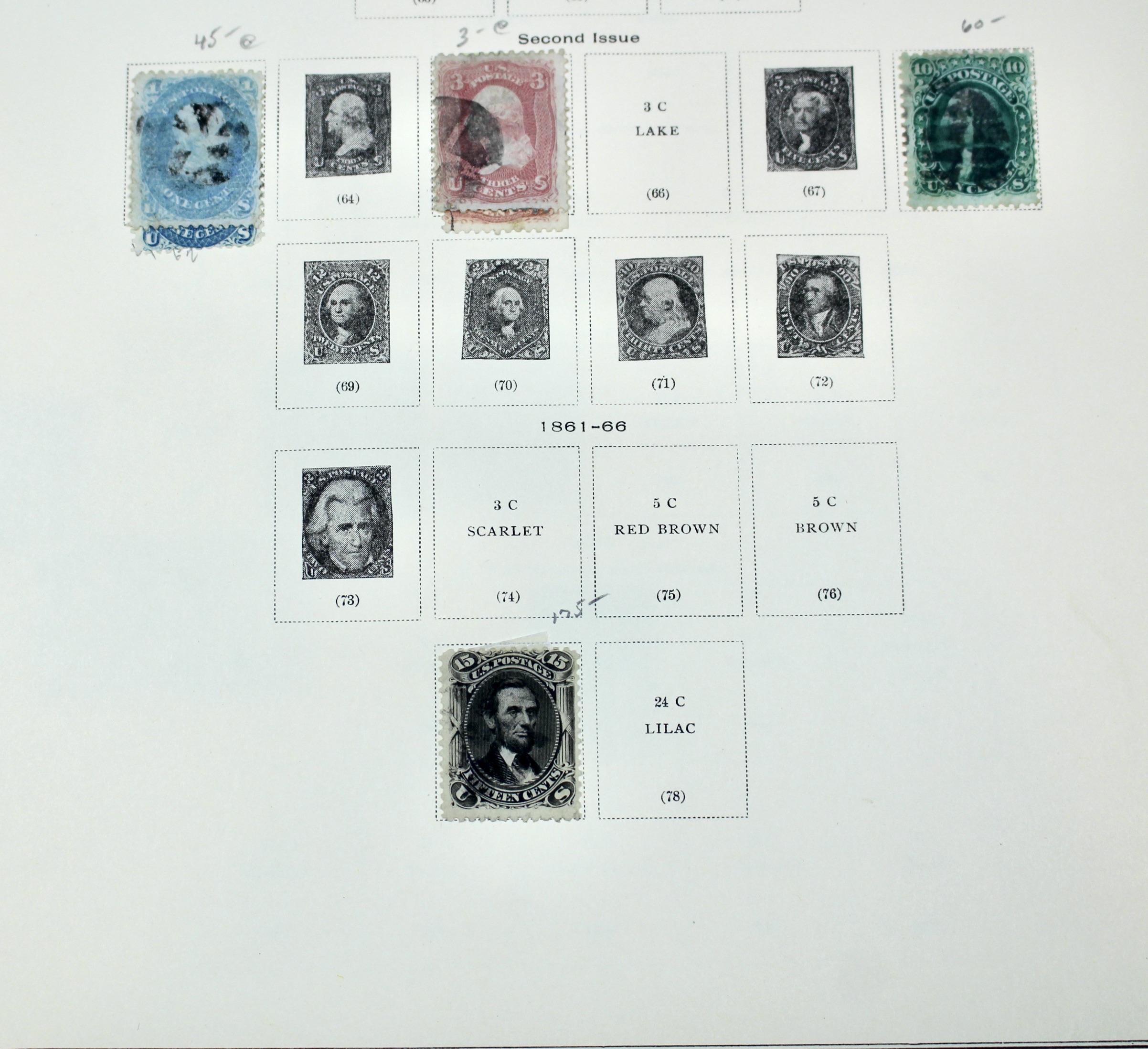 Early U.S. Postage Stamp Collection, 1851 to 1893