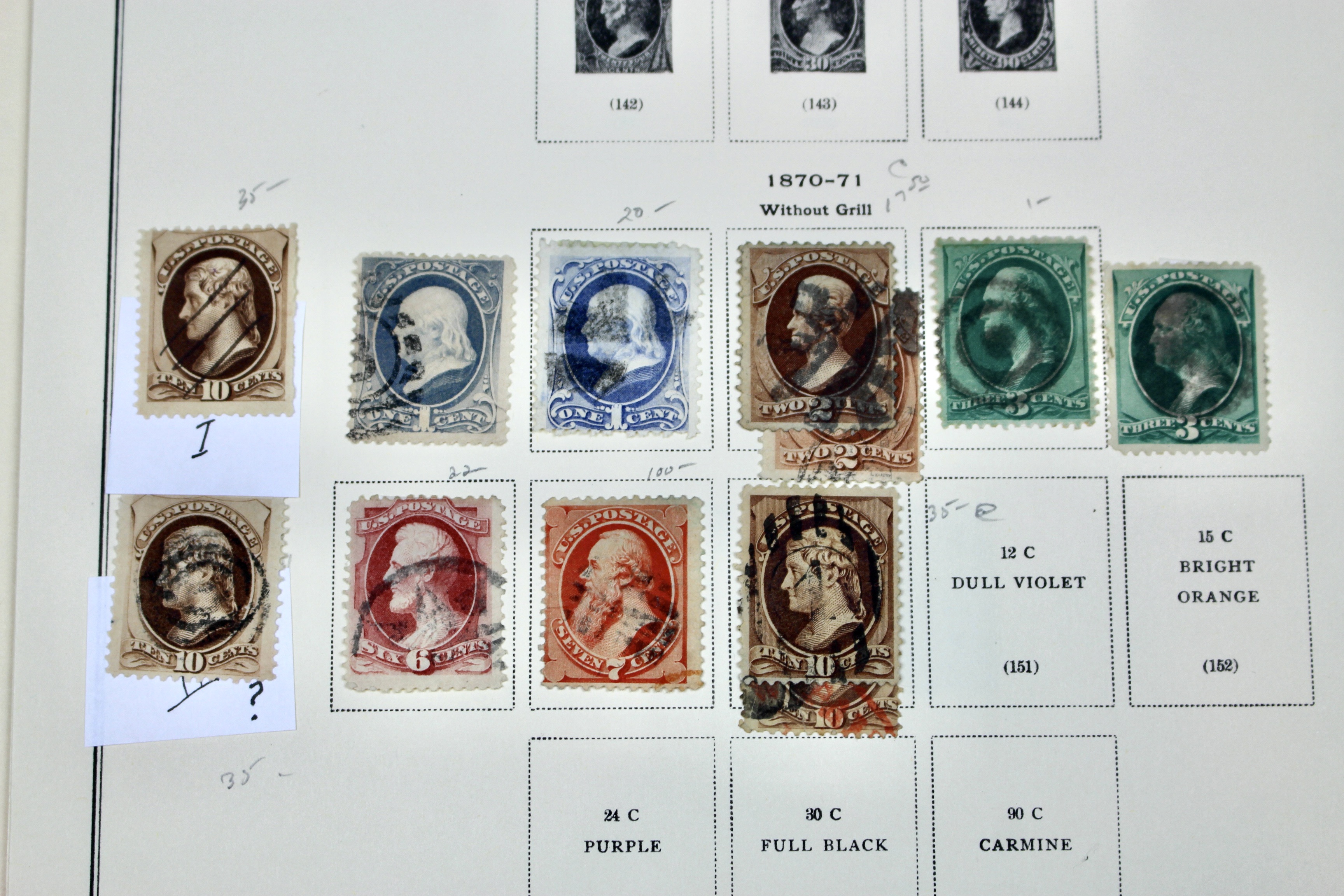 Early U.S. Postage Stamp Collection, 1851 to 1893