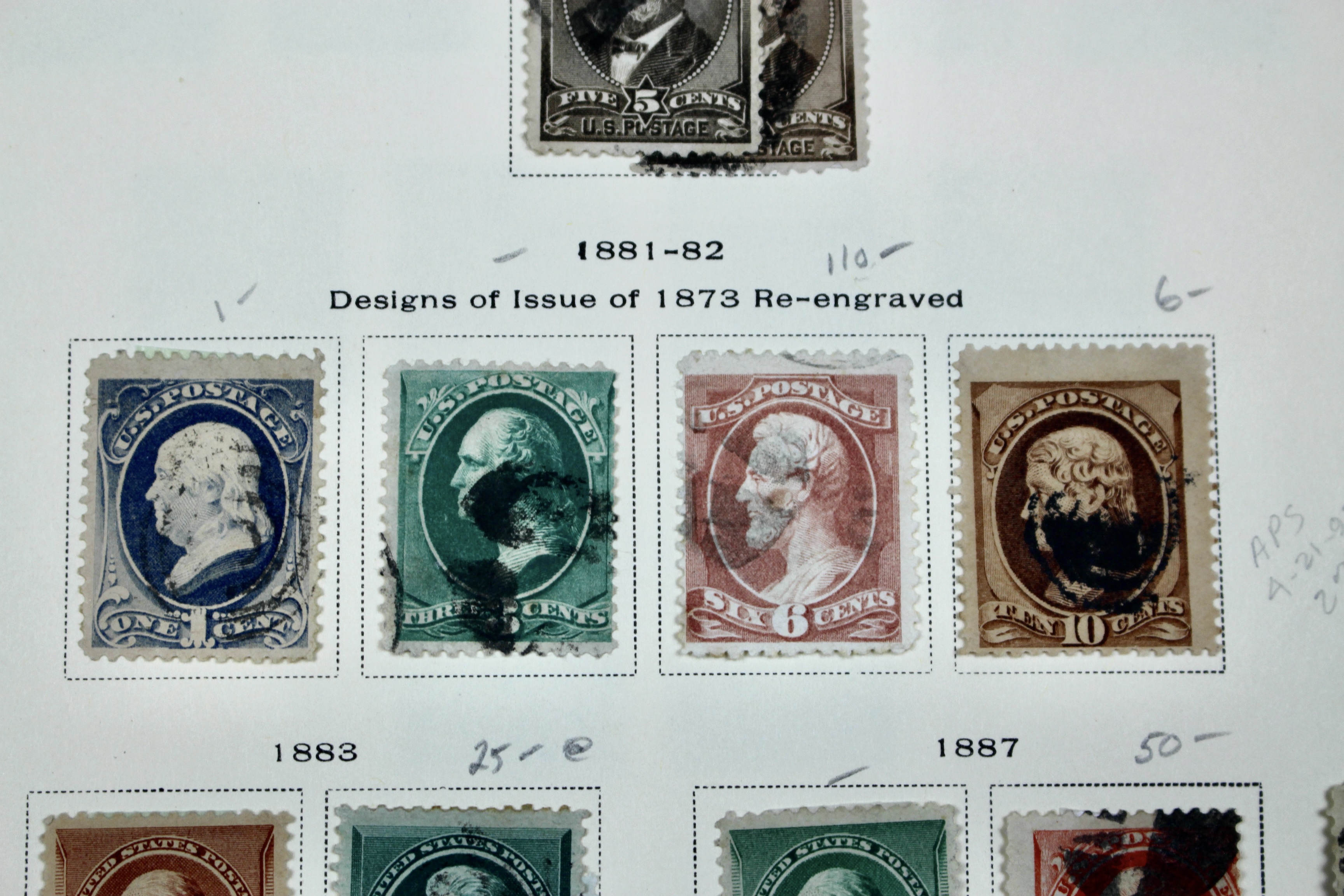 Early U.S. Postage Stamp Collection, 1851 to 1893