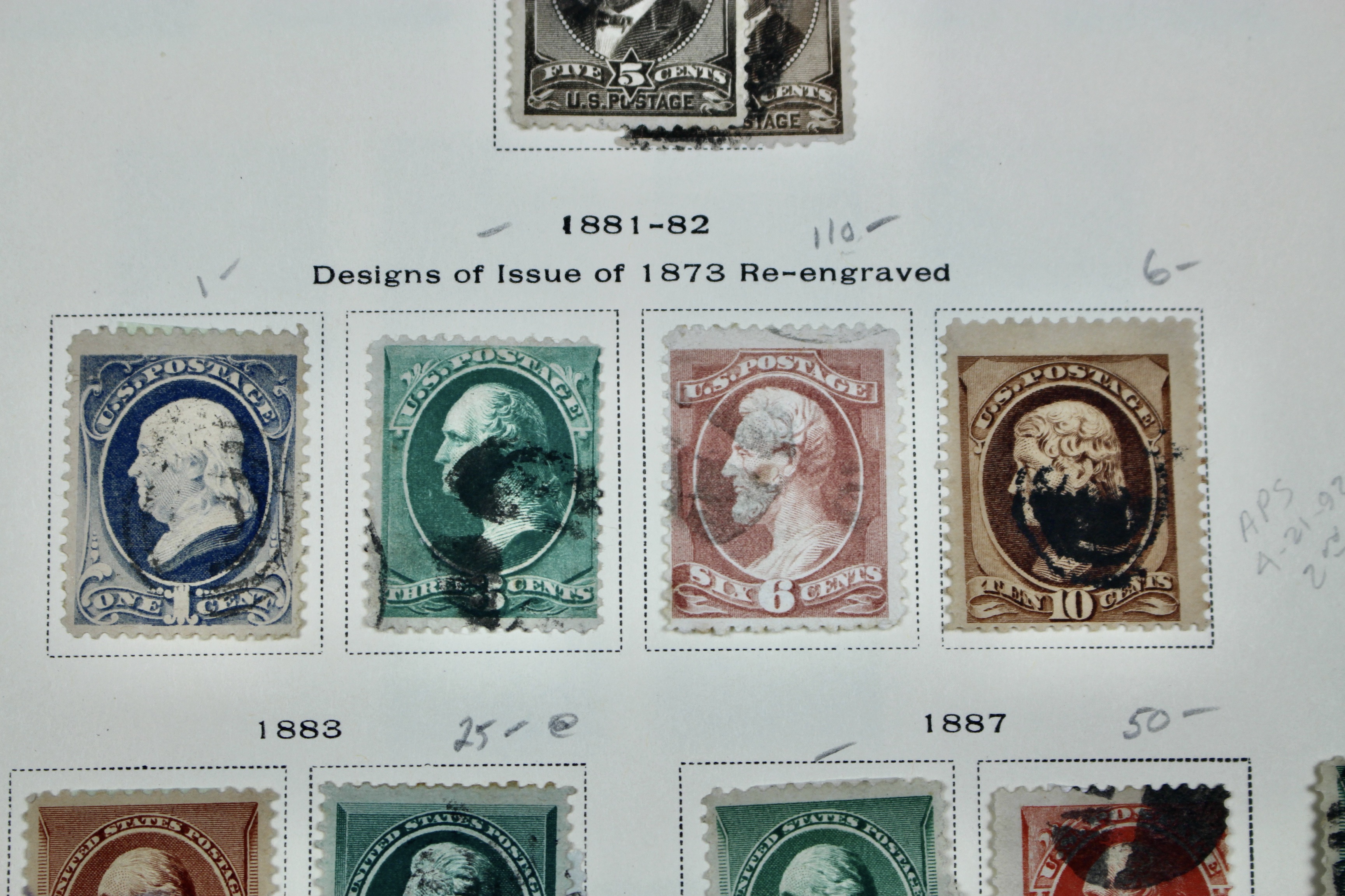 Early U.S. Postage Stamp Collection, 1851 to 1893