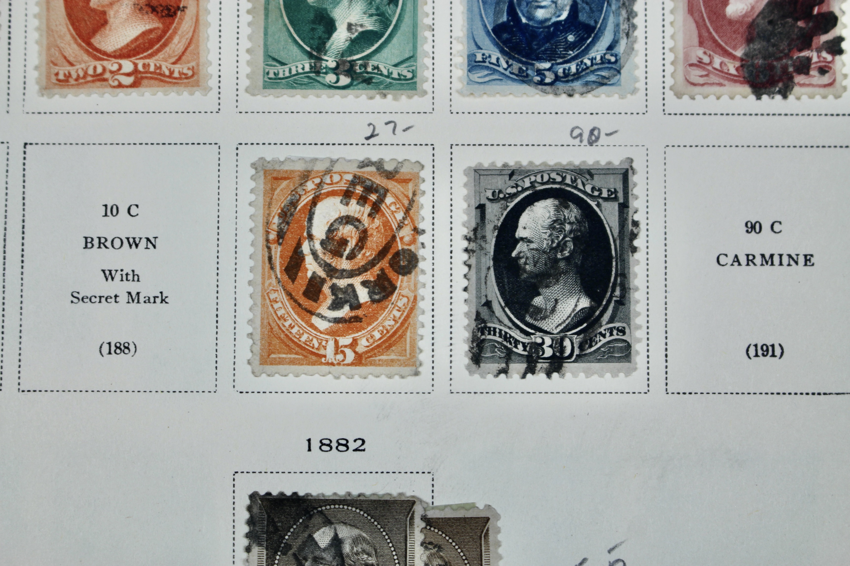 Early U.S. Postage Stamp Collection, 1851 to 1893