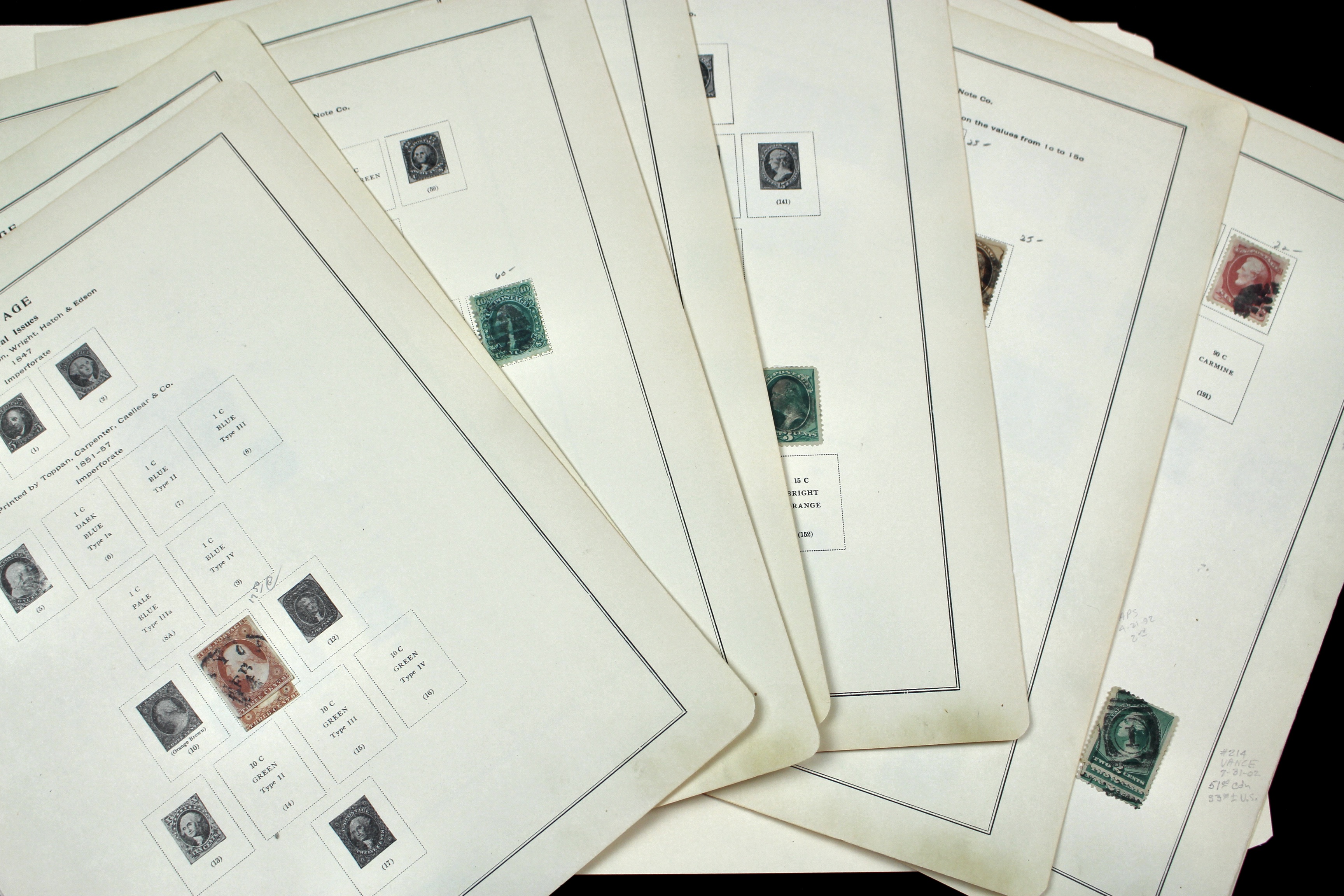 Early U.S. Postage Stamp Collection, 1851 to 1893