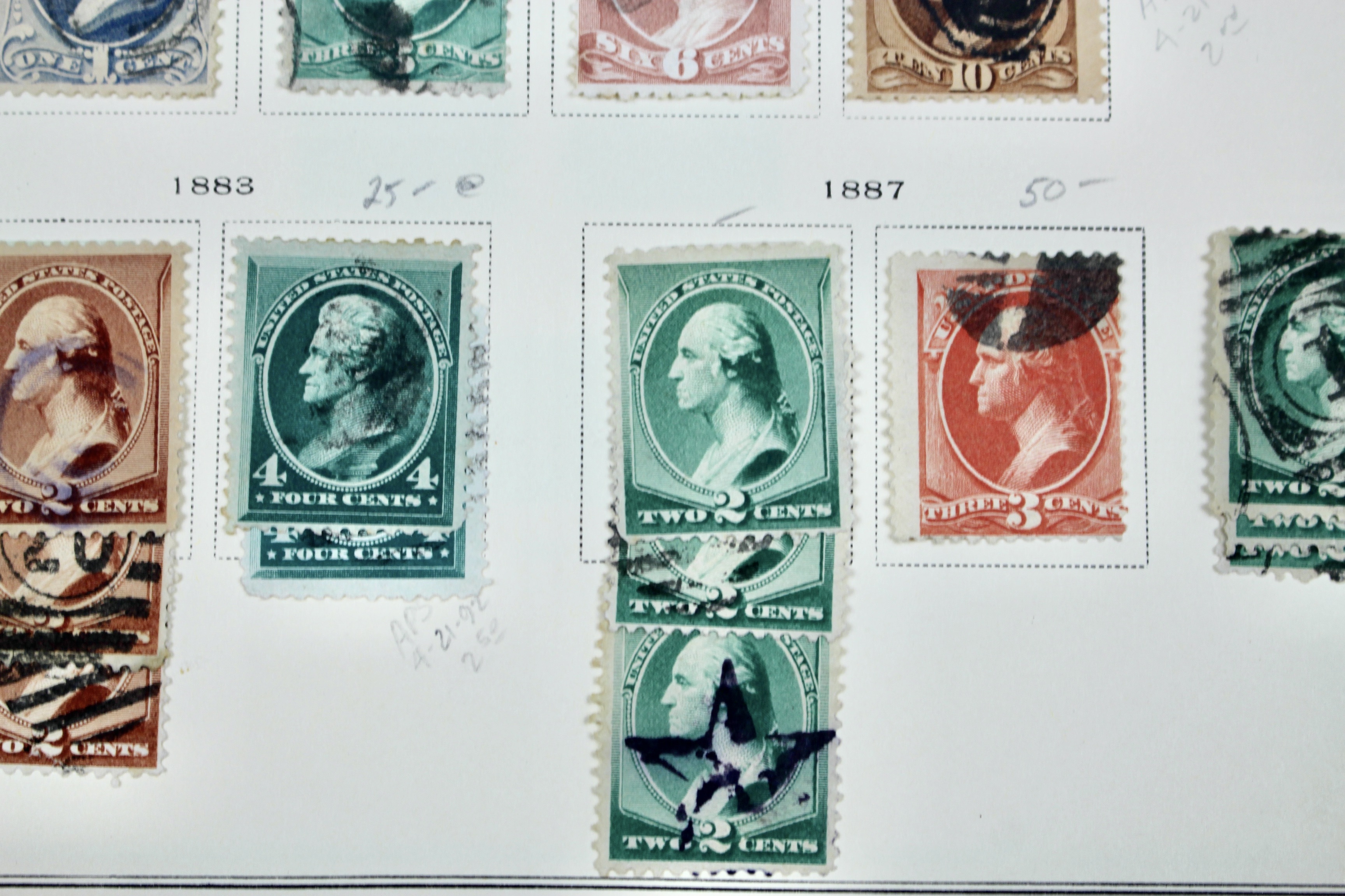 Early U.S. Postage Stamp Collection, 1851 to 1893