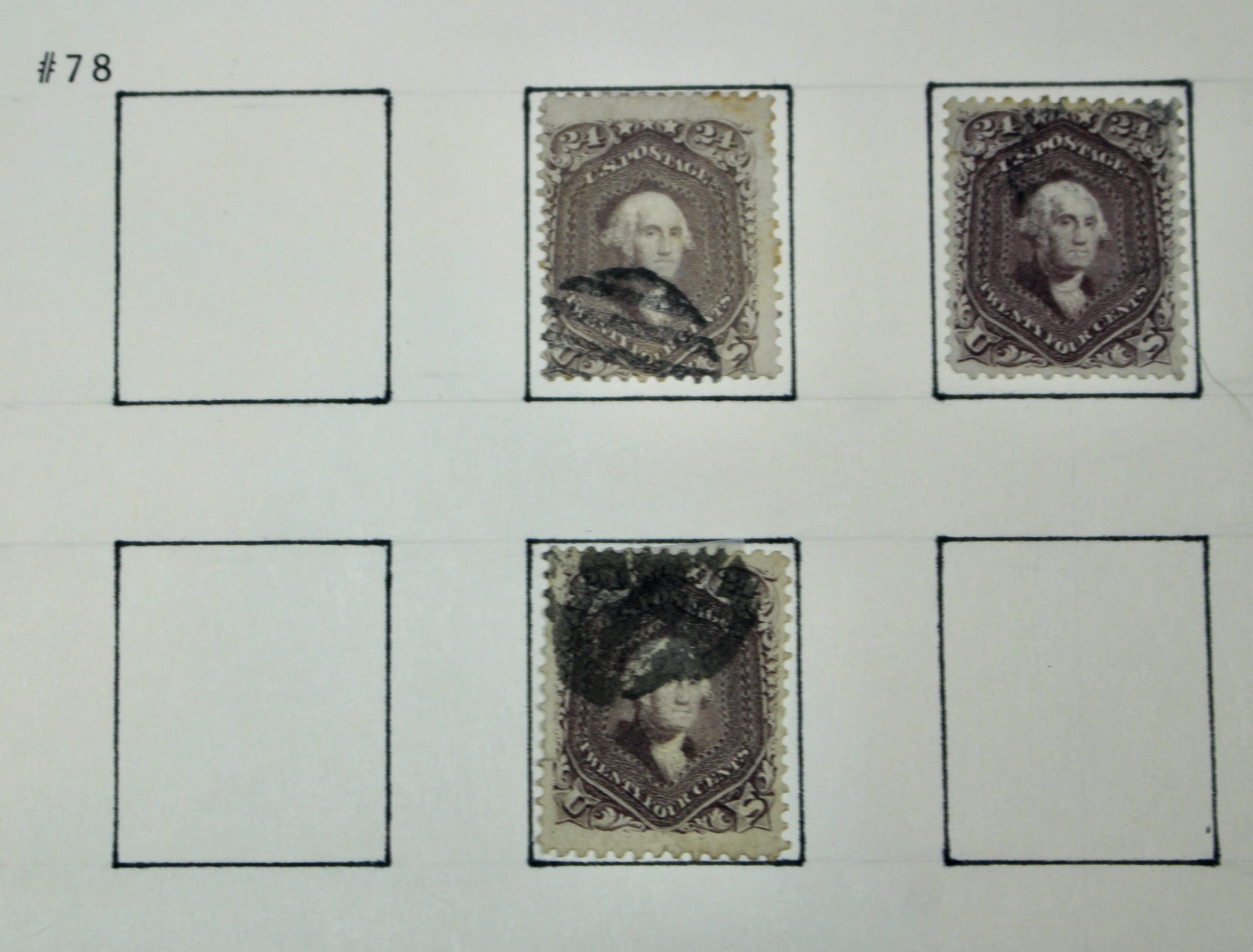 Six Scott #78 24-Cent Washington Postage Stamps