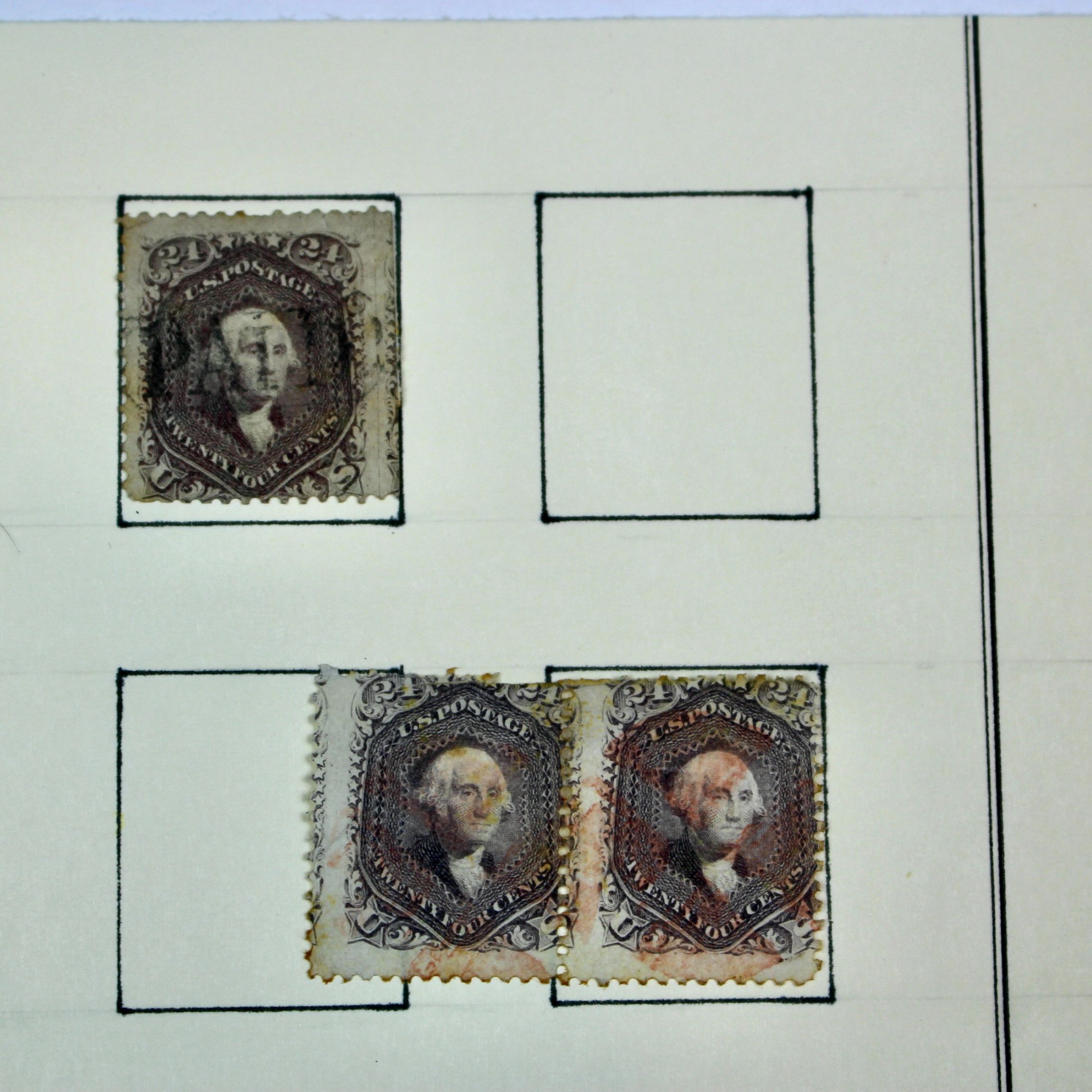Six Scott #78 24-Cent Washington Postage Stamps