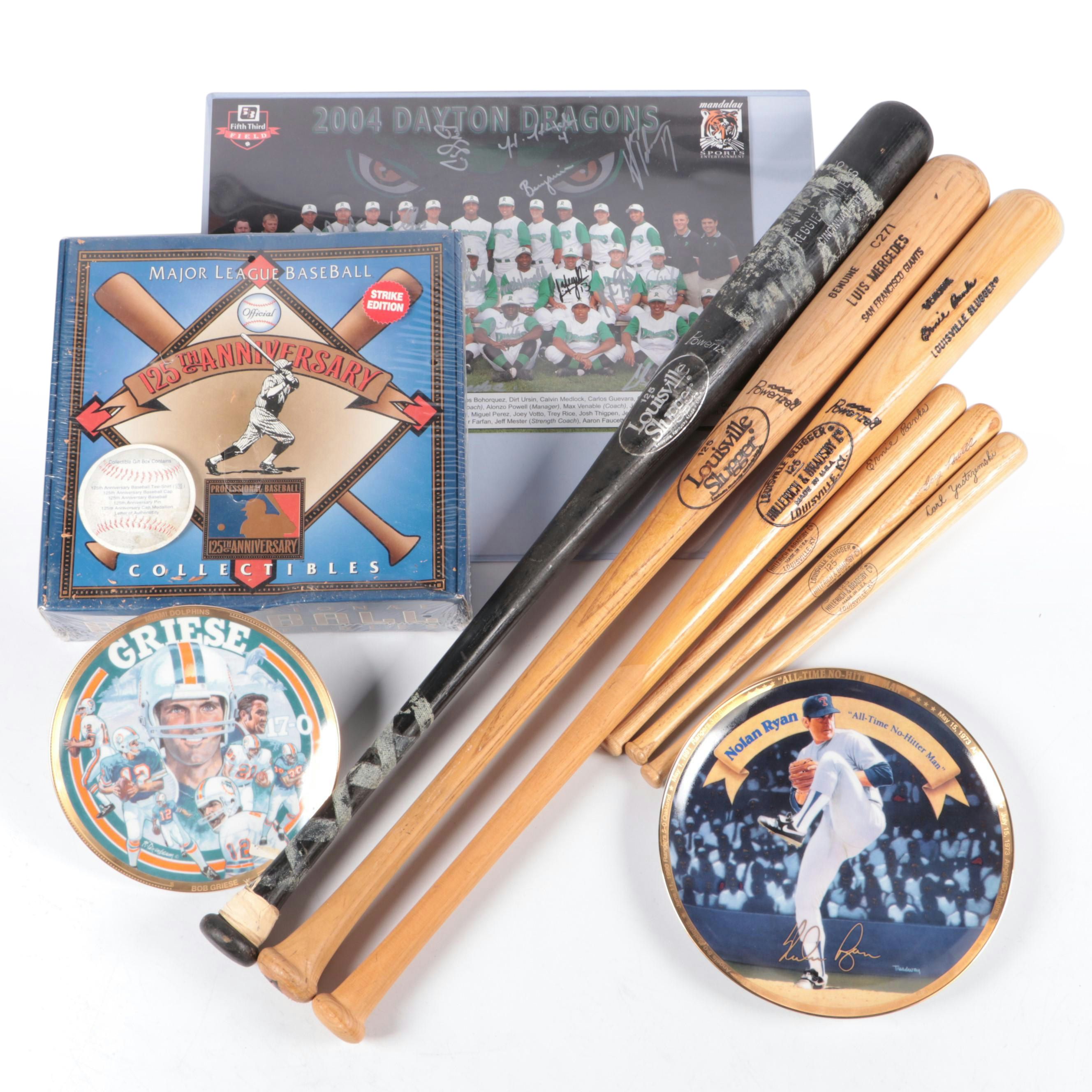 Joey Votto Signed Dayton Dragons Print with Nolan Ryan Plate and More