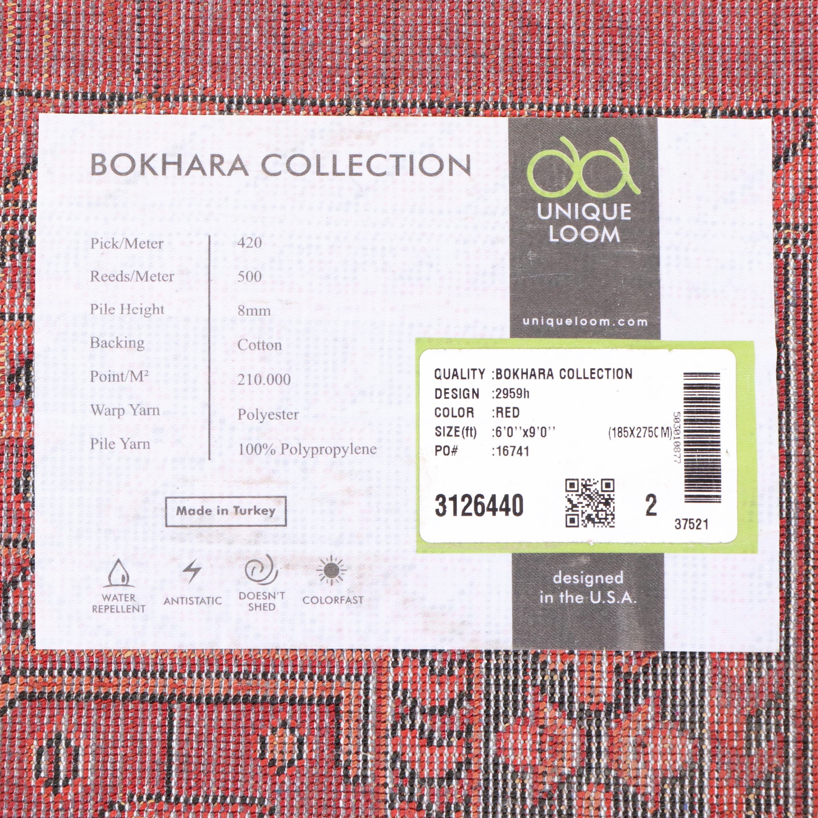 5'11 x 9'6 Machine Made Turkish Unique Loom "Bokhara Collection" Area