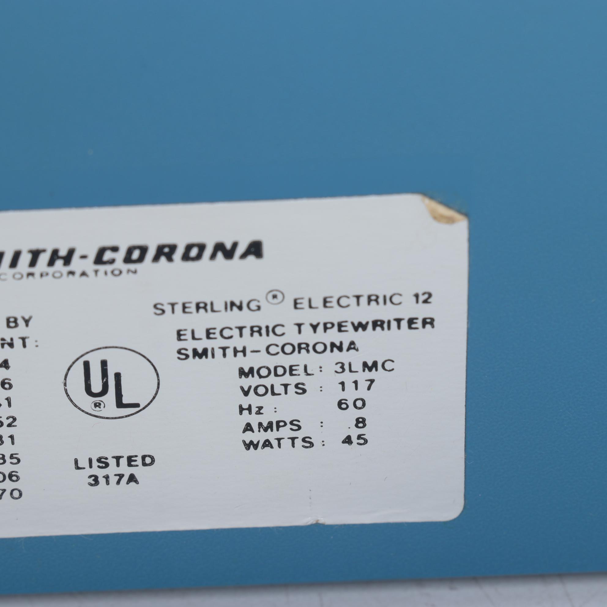 Smith-Corona Sterling 12 Portable Electric Typewriter, circa 1970