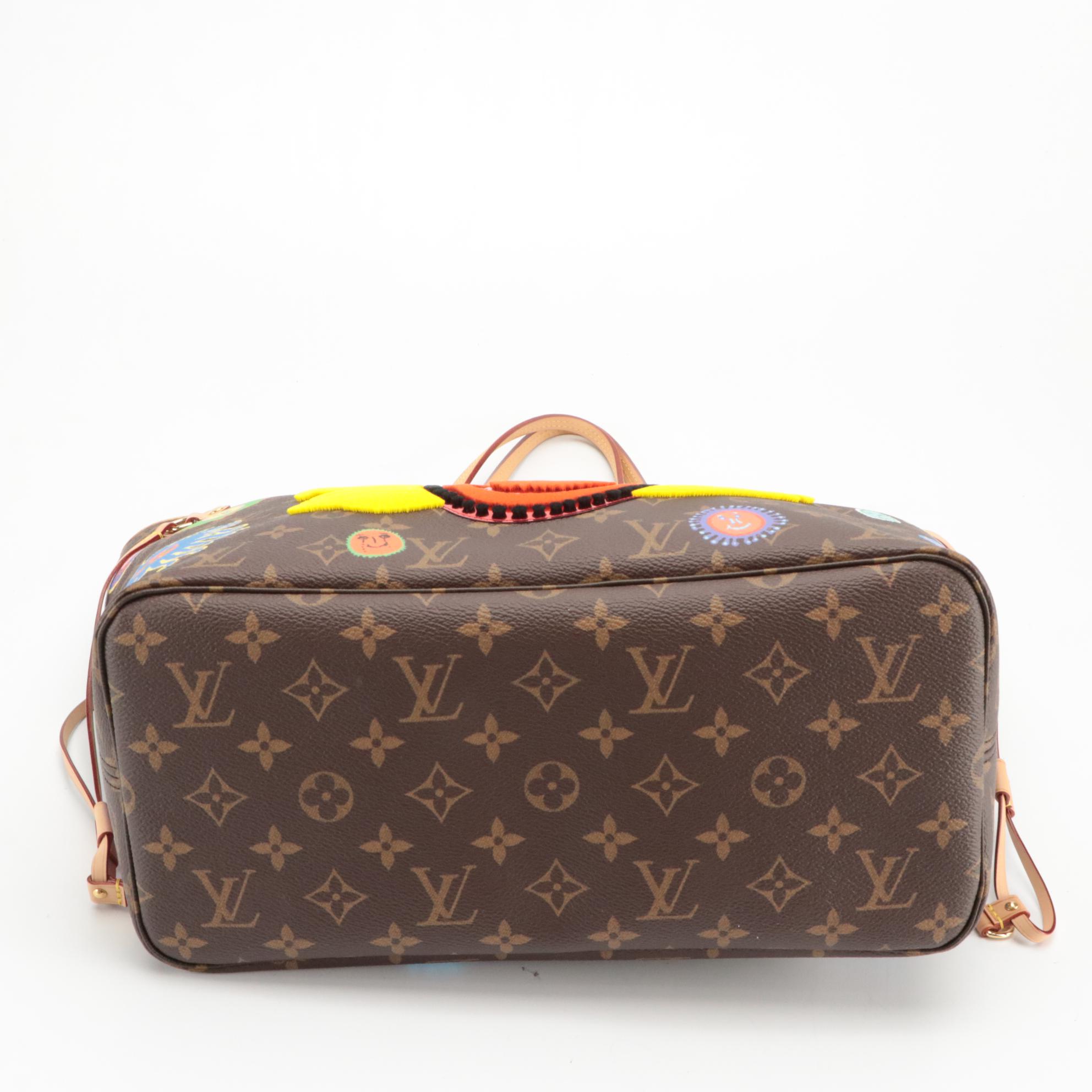 Louis Vuitton x Yayoi Kusama Neverfull MM Face Tote in Monogram Canvas With Box