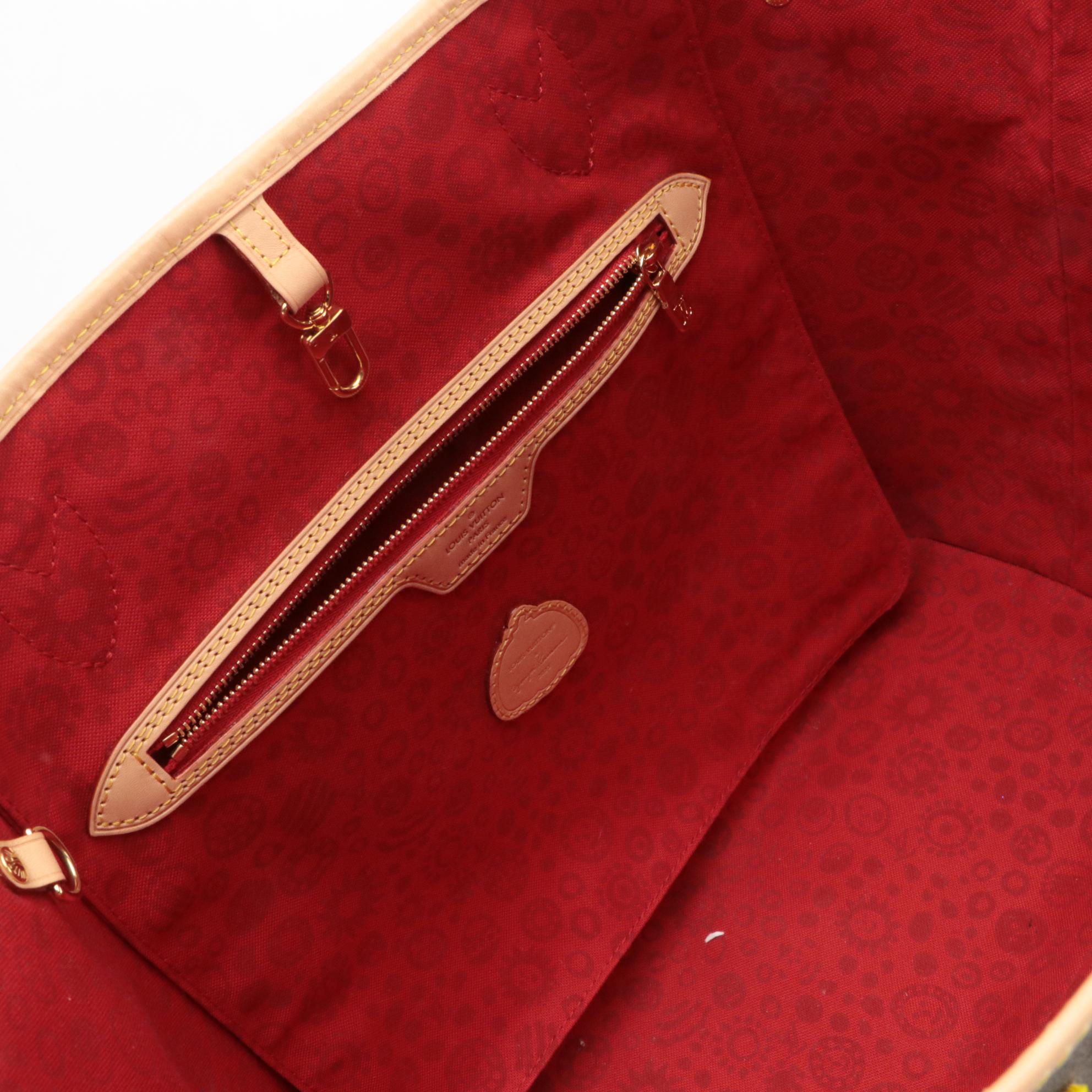 Louis Vuitton x Yayoi Kusama Neverfull MM Face Tote in Monogram Canvas With Box