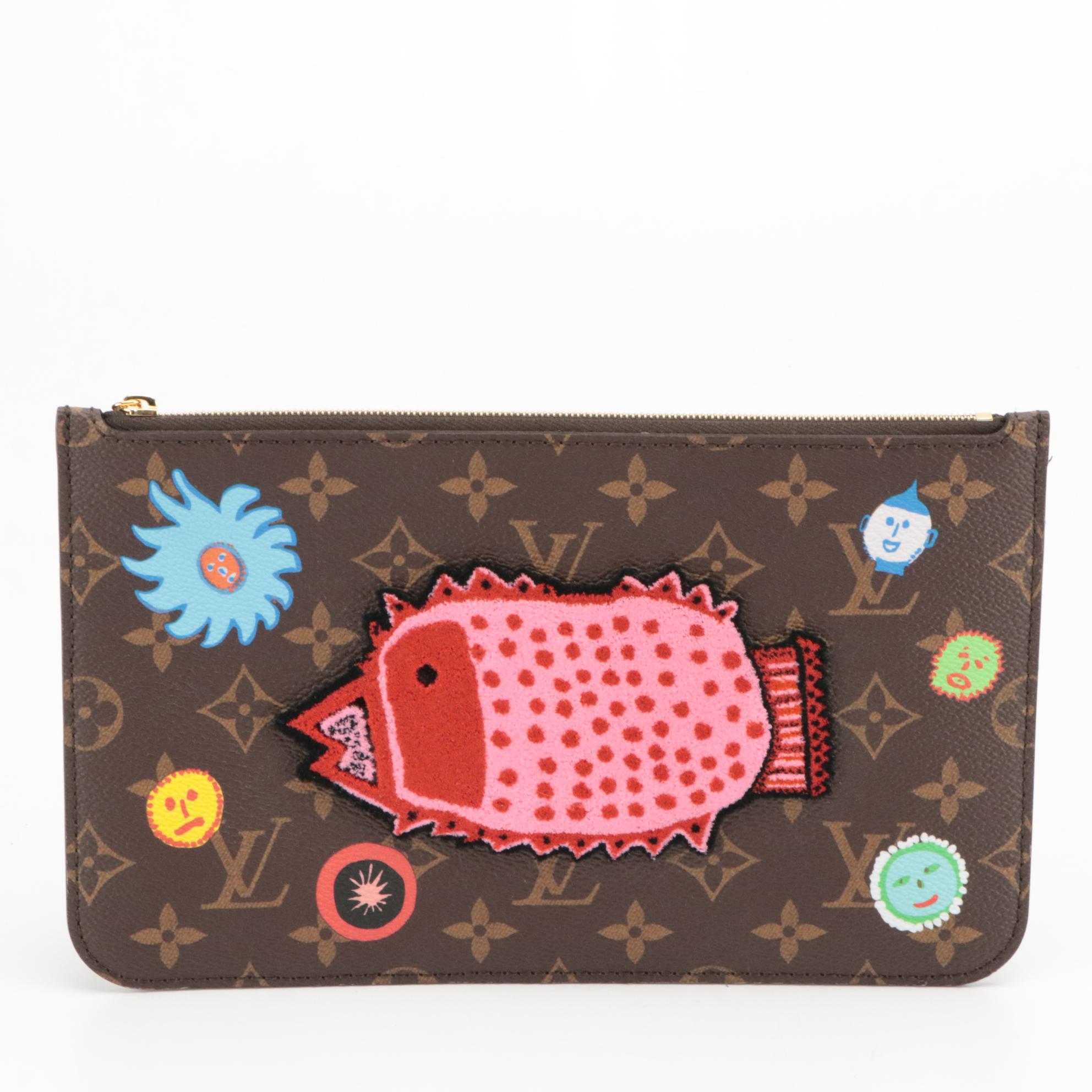 Louis Vuitton x Yayoi Kusama Neverfull MM Face Tote in Monogram Canvas With Box