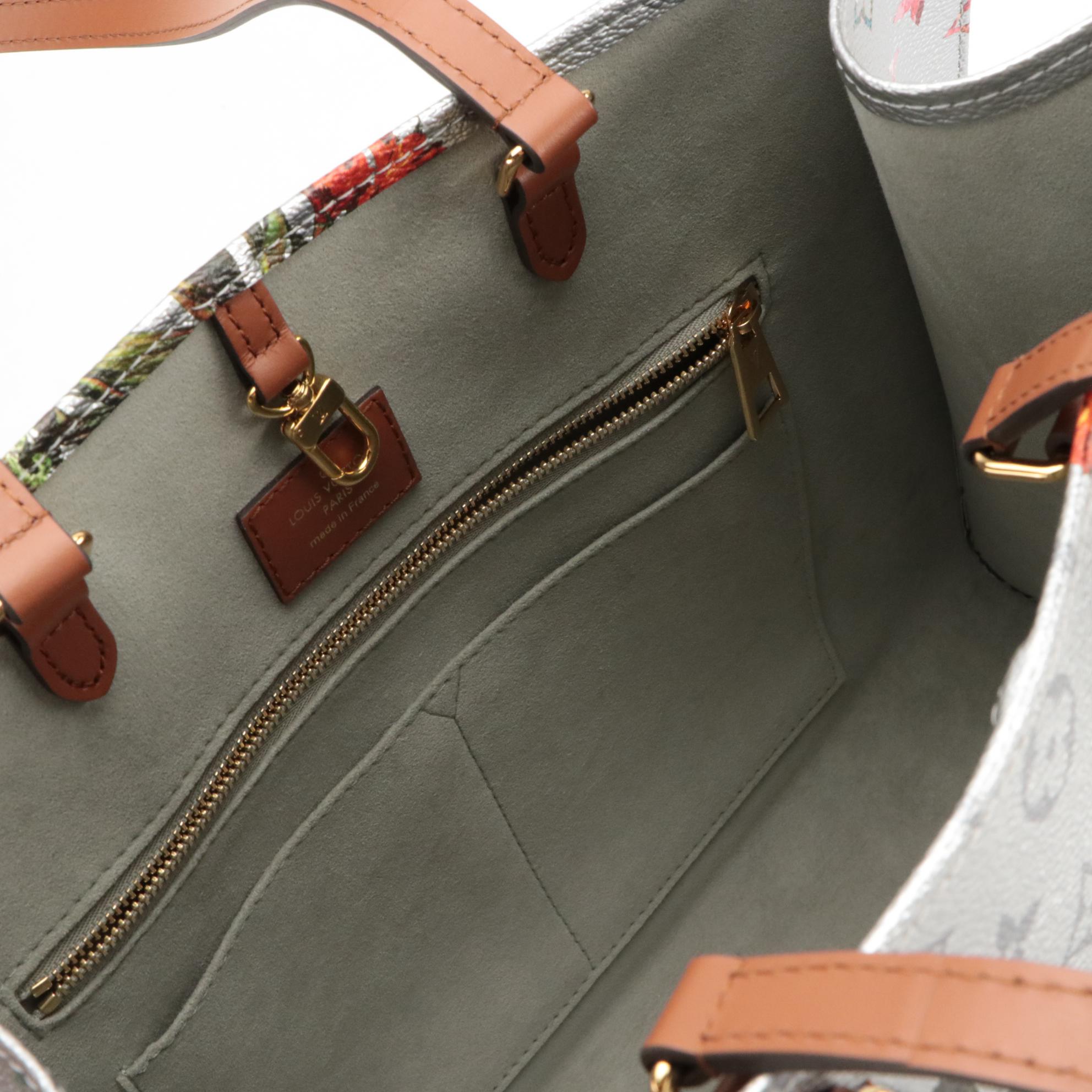 Louis Vuitton On the Go Limited Edition Silver/Garden Monogram MM Tote