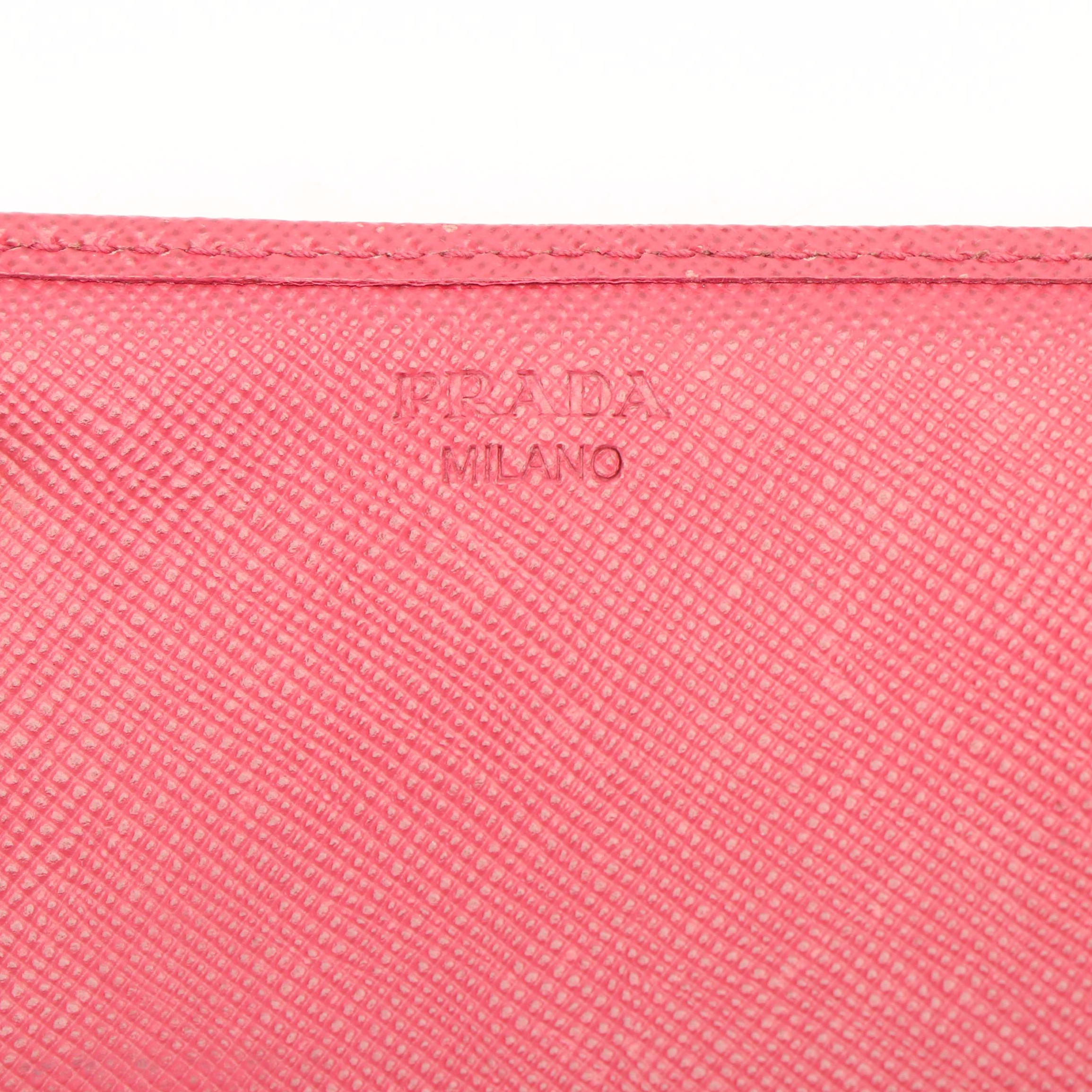 Prada Peonia Saffiano Leather Continental Wallet