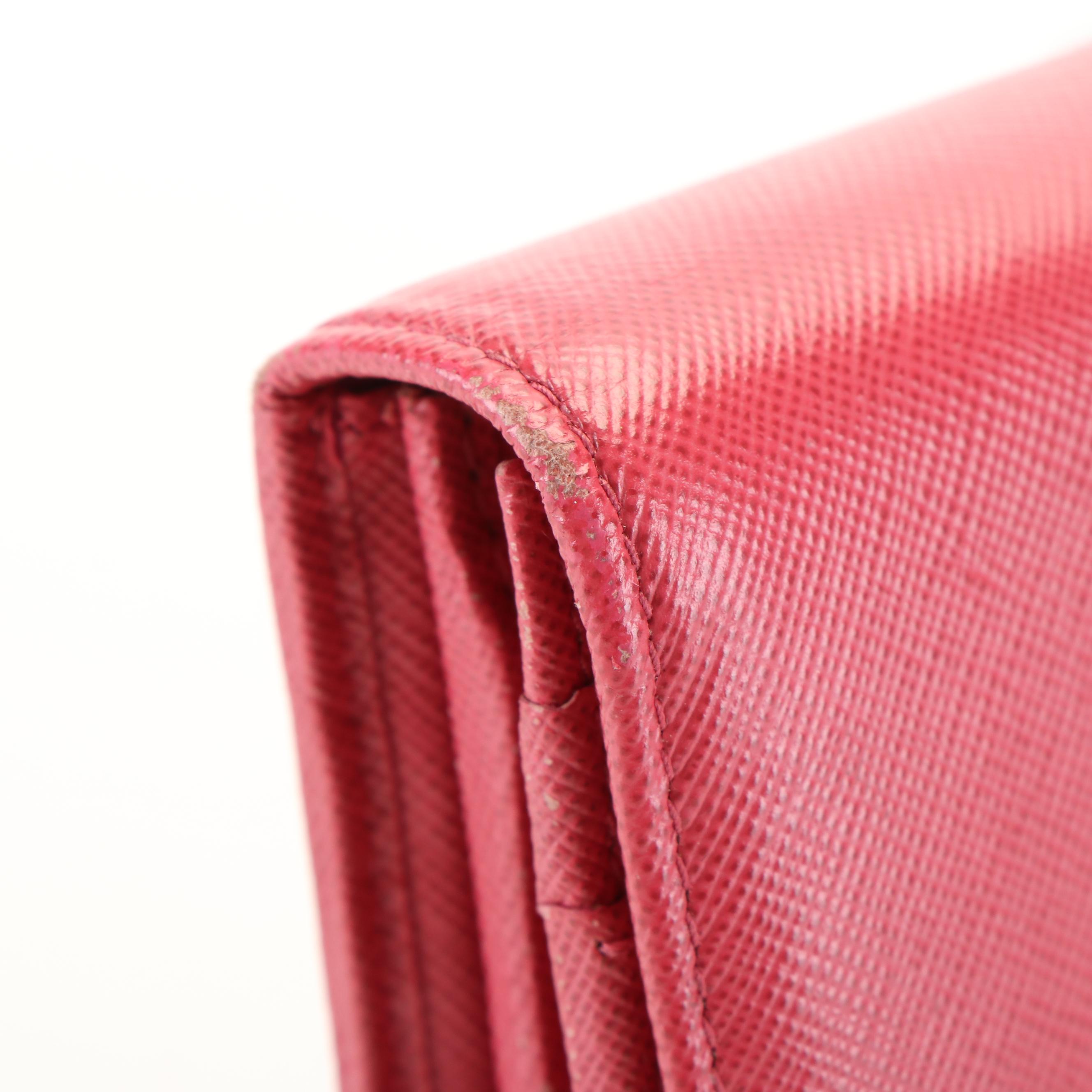 Prada Peonia Saffiano Leather Continental Wallet