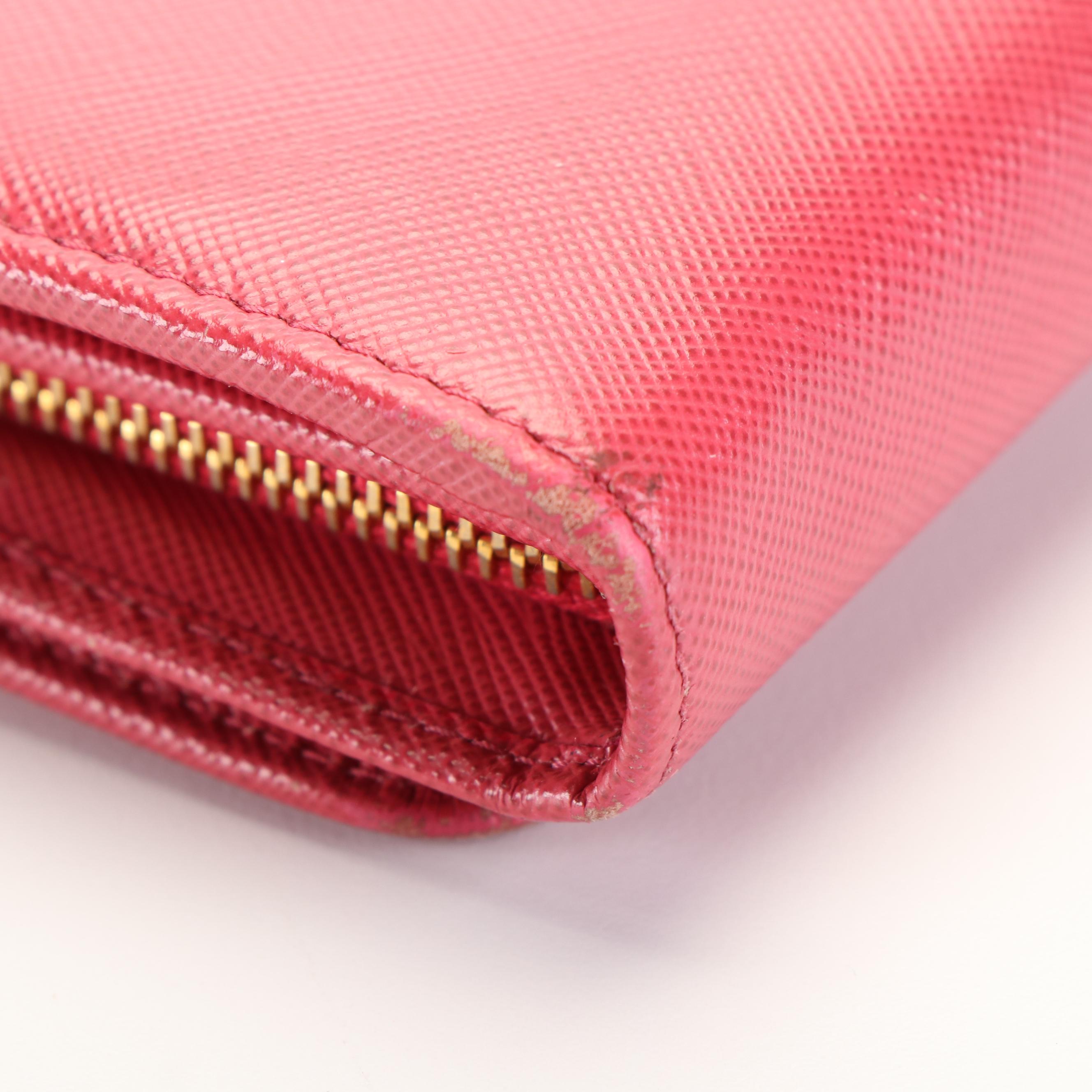 Prada Peonia Saffiano Leather Continental Wallet