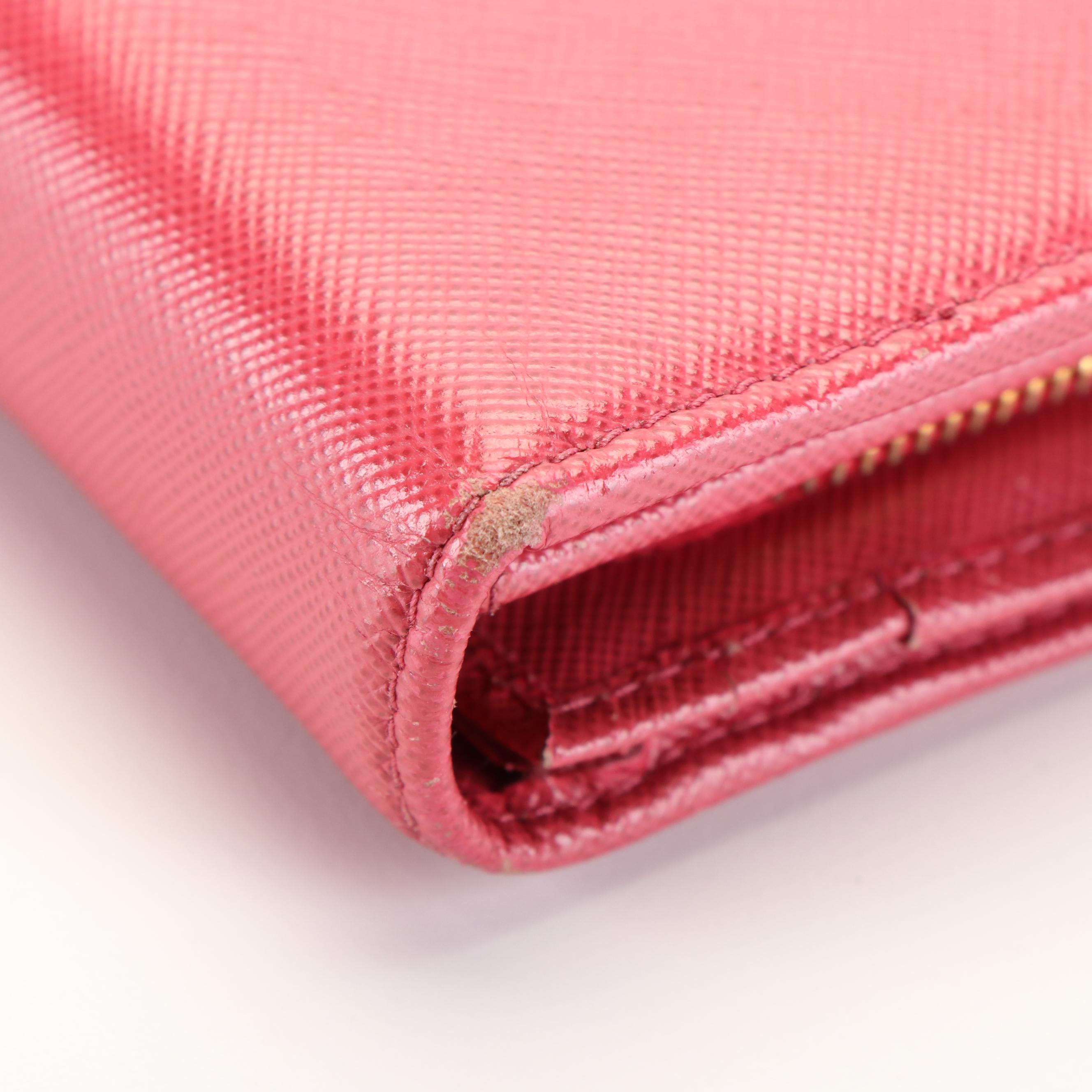 Prada Peonia Saffiano Leather Continental Wallet