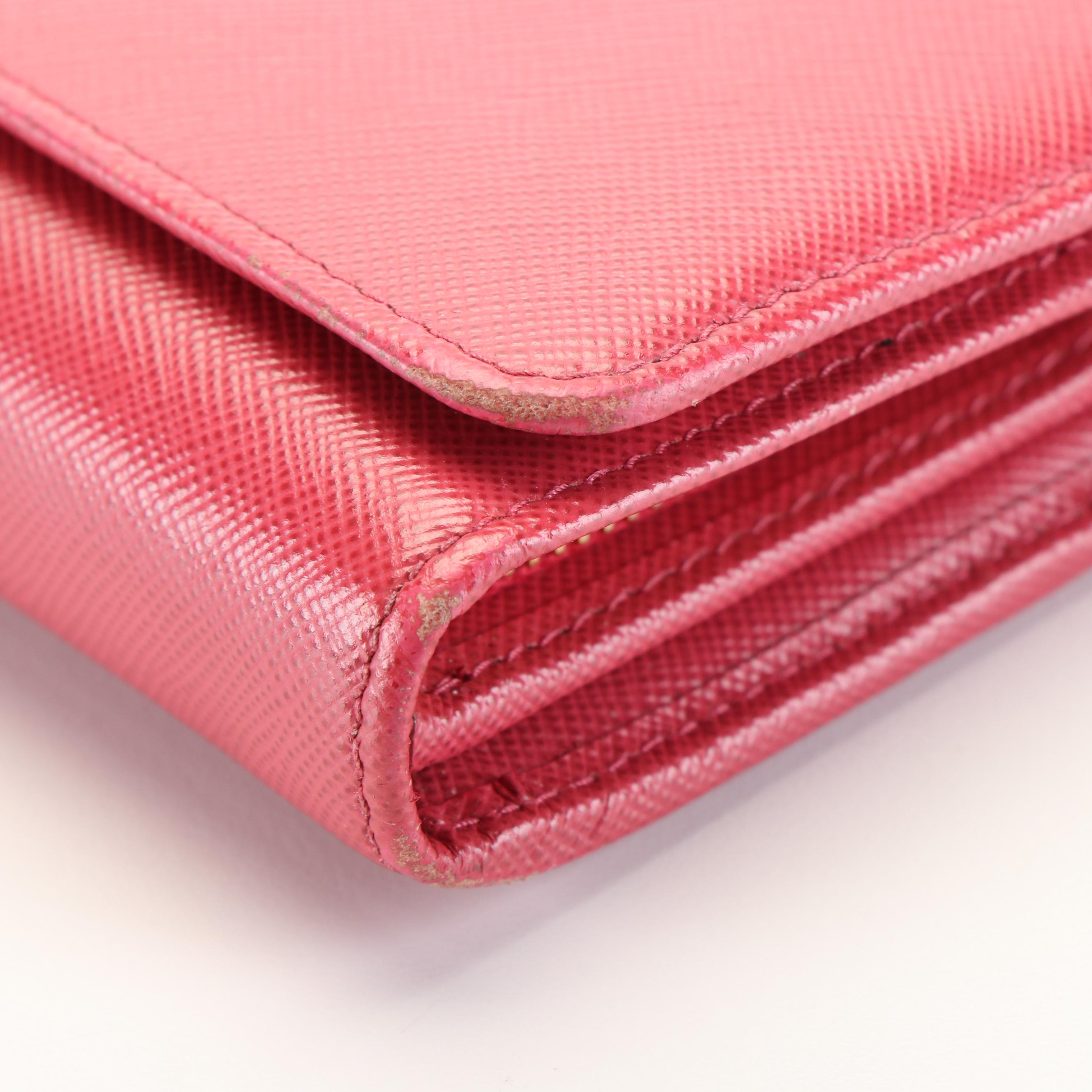 Prada Peonia Saffiano Leather Continental Wallet