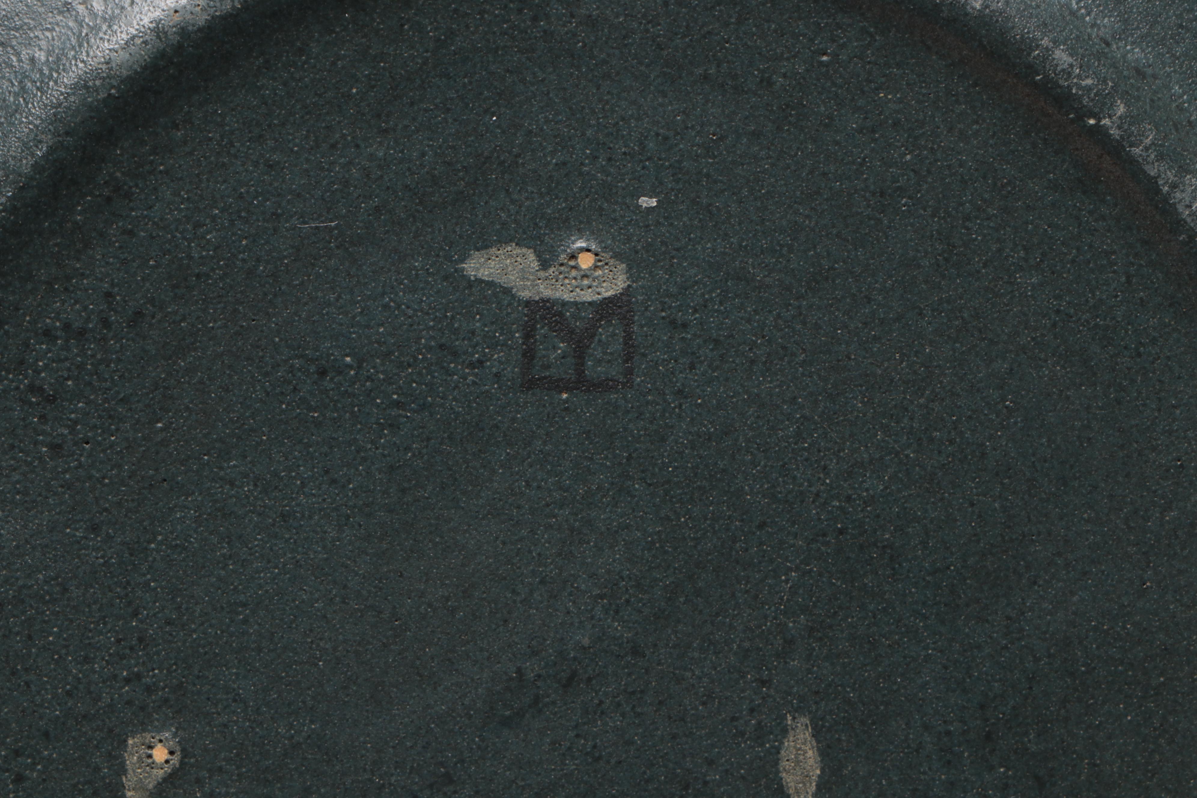 Paul Revere Pottery Black Matte Glaze Bowls and Plates, Early 20th Century