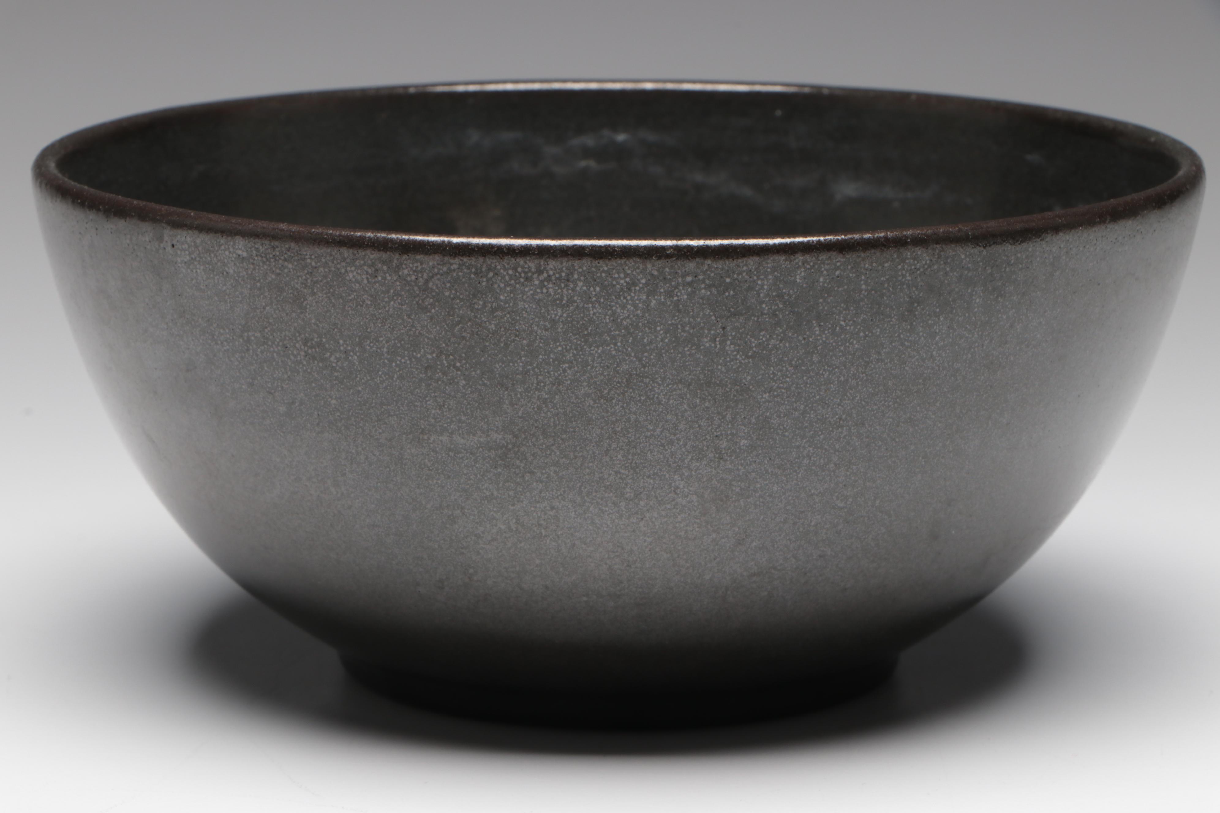 Paul Revere Pottery Black Matte Glaze Bowls and Plates, Early 20th Century