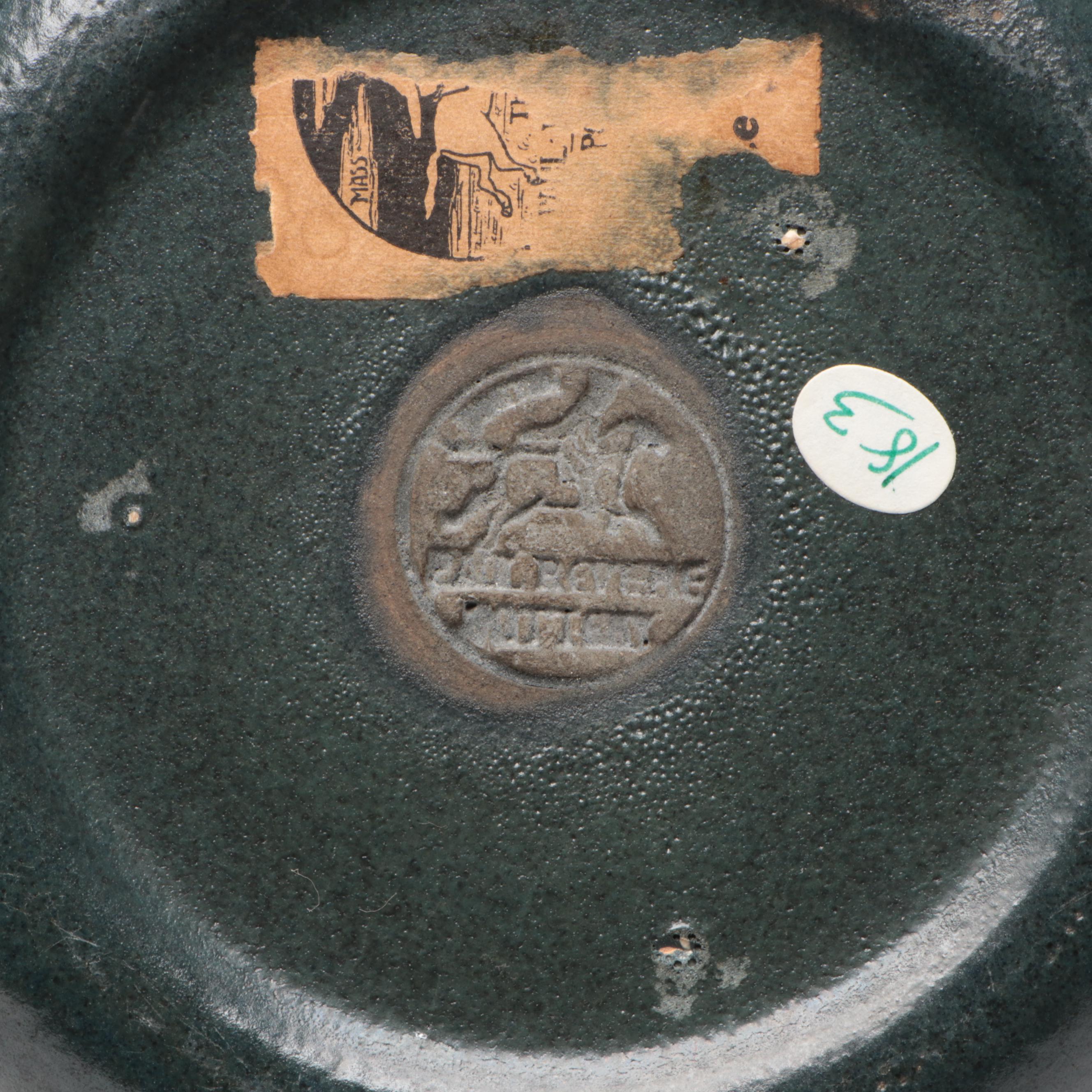 Paul Revere Pottery Black Matte Glaze Bowls and Plates, Early 20th Century