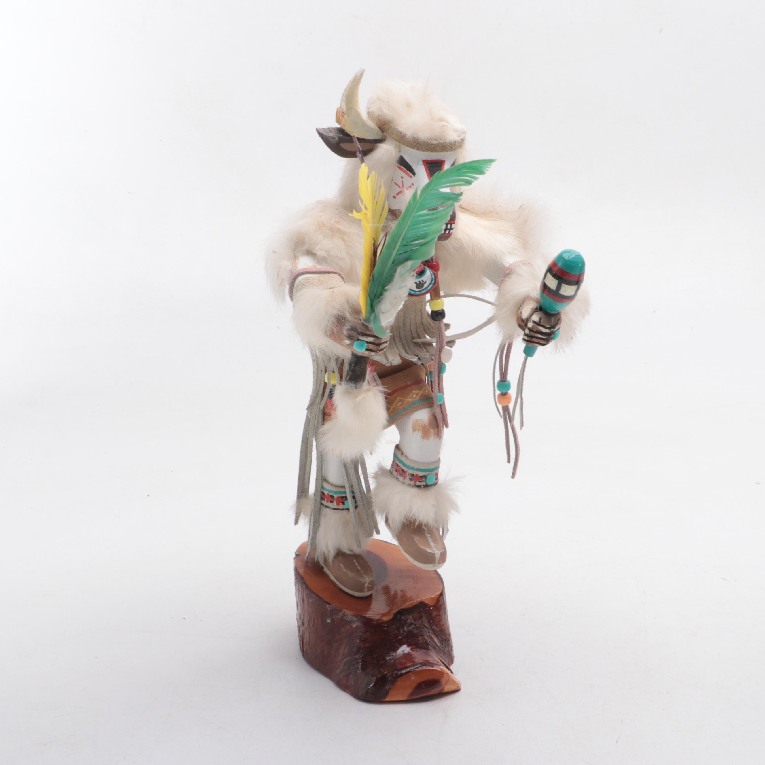 R. GreyBull "Wolf" & " Deer" w./ Jacida Lowley "Buffalo Warrior" Signed Kachinas