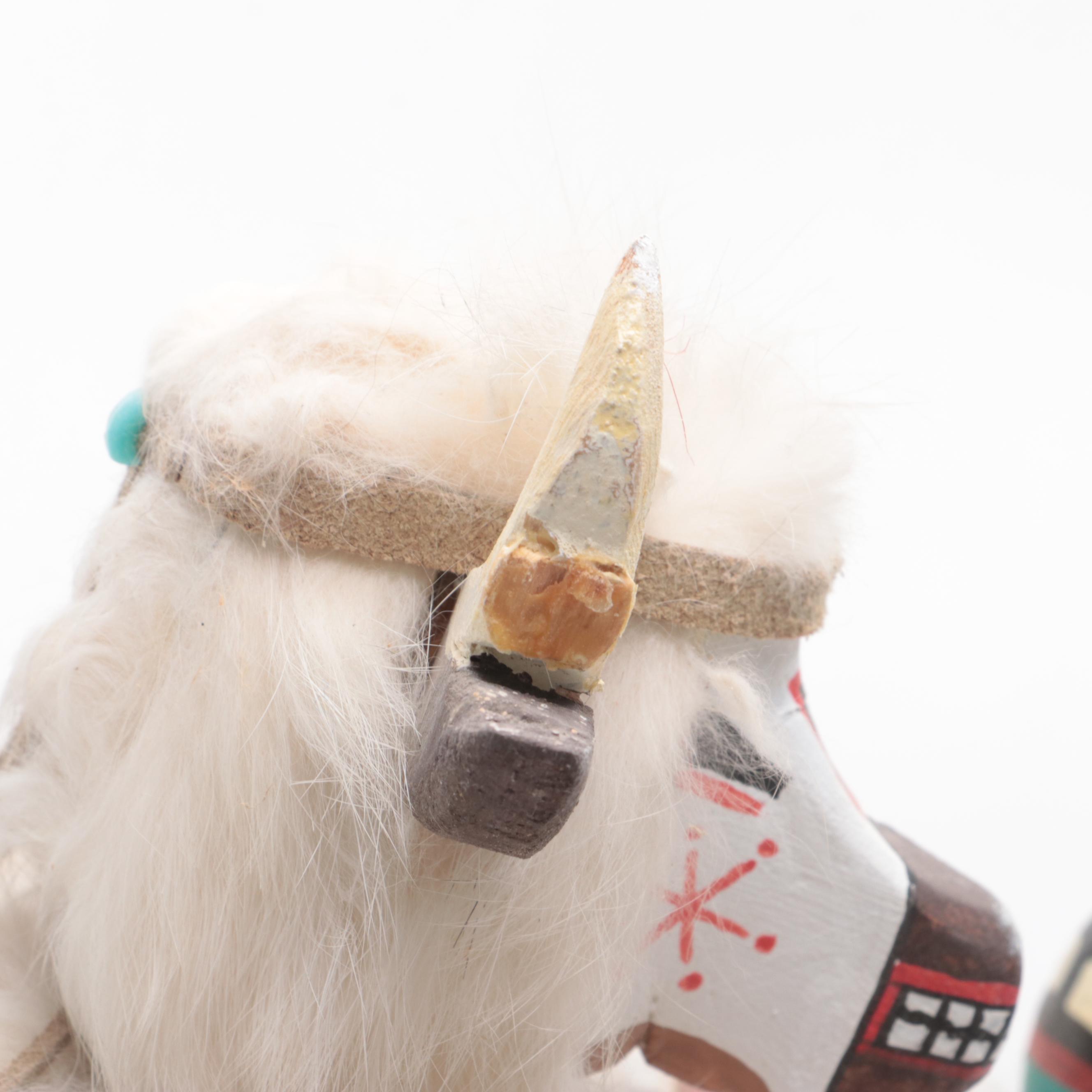 R. GreyBull "Wolf" & " Deer" w./ Jacida Lowley "Buffalo Warrior" Signed Kachinas