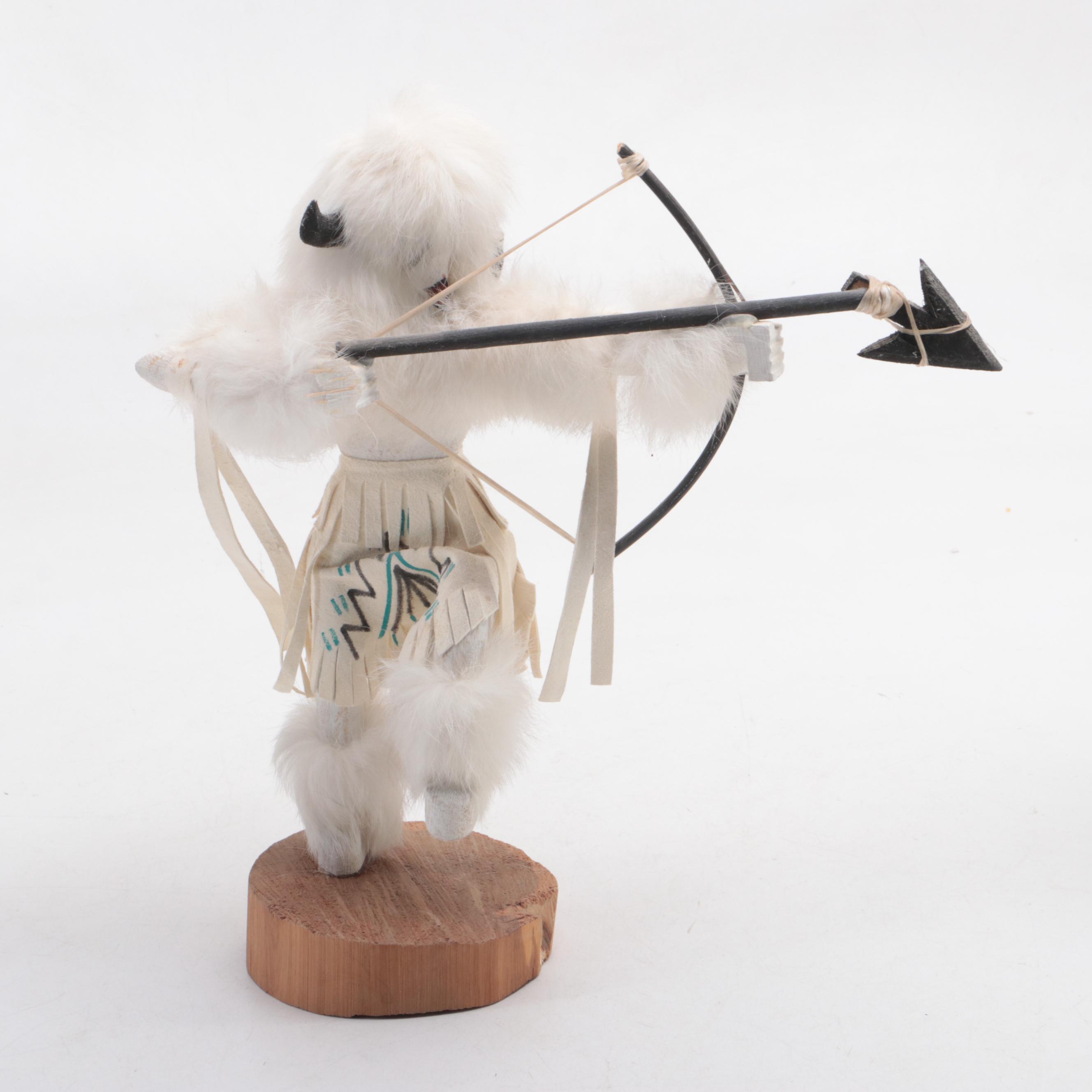 R. GreyBull "Wolf" & " Deer" w./ Jacida Lowley "Buffalo Warrior" Signed Kachinas