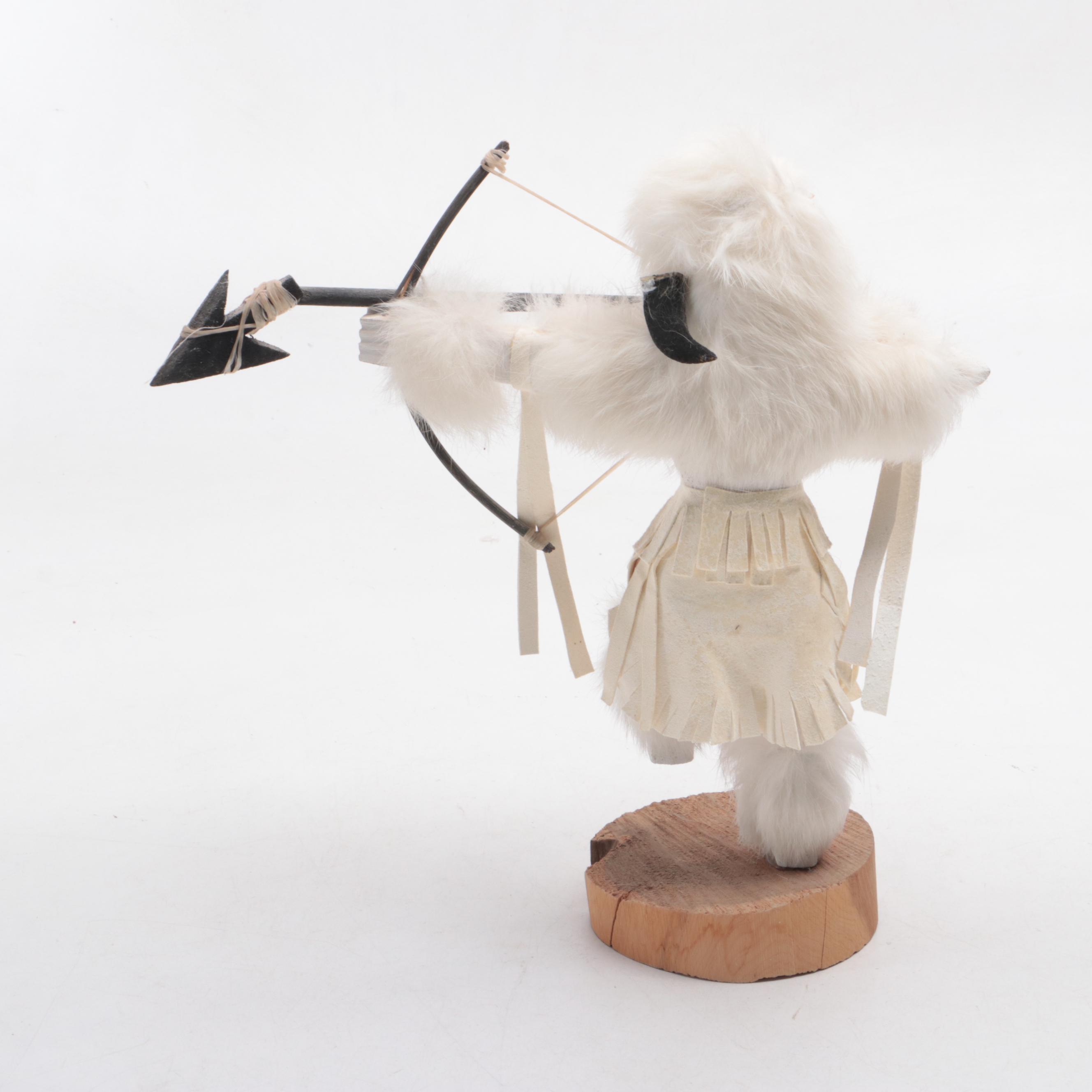 R. GreyBull "Wolf" & " Deer" w./ Jacida Lowley "Buffalo Warrior" Signed Kachinas