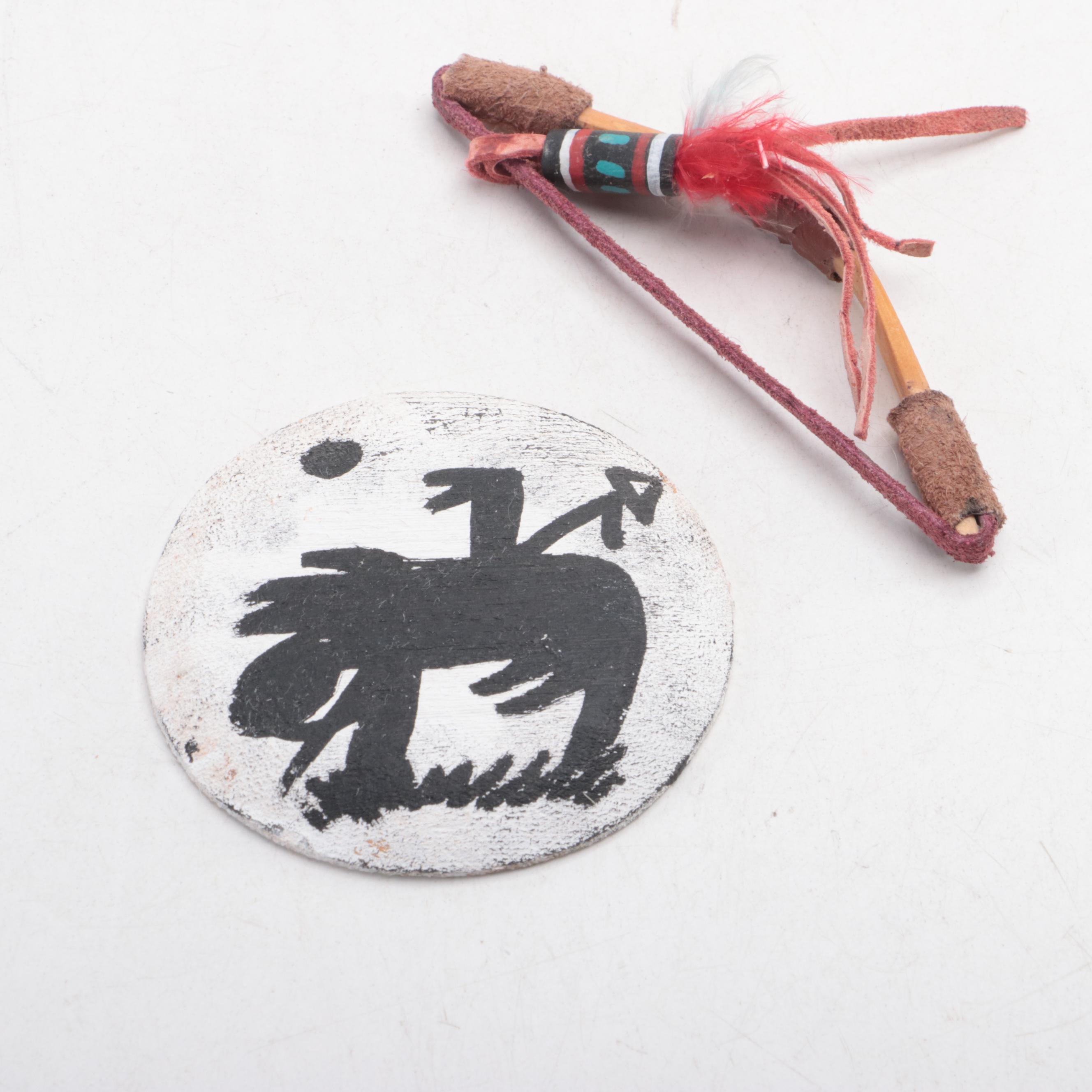 R. GreyBull "Wolf" & " Deer" w./ Jacida Lowley "Buffalo Warrior" Signed Kachinas