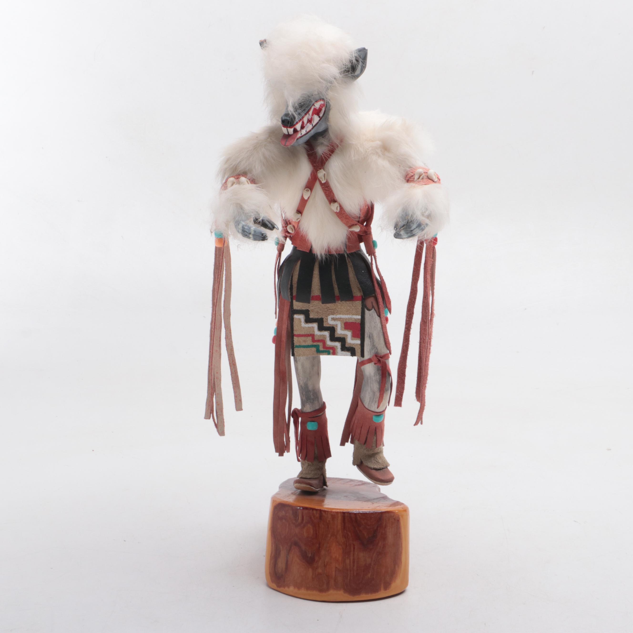 R. GreyBull "Wolf" & " Deer" w./ Jacida Lowley "Buffalo Warrior" Signed Kachinas