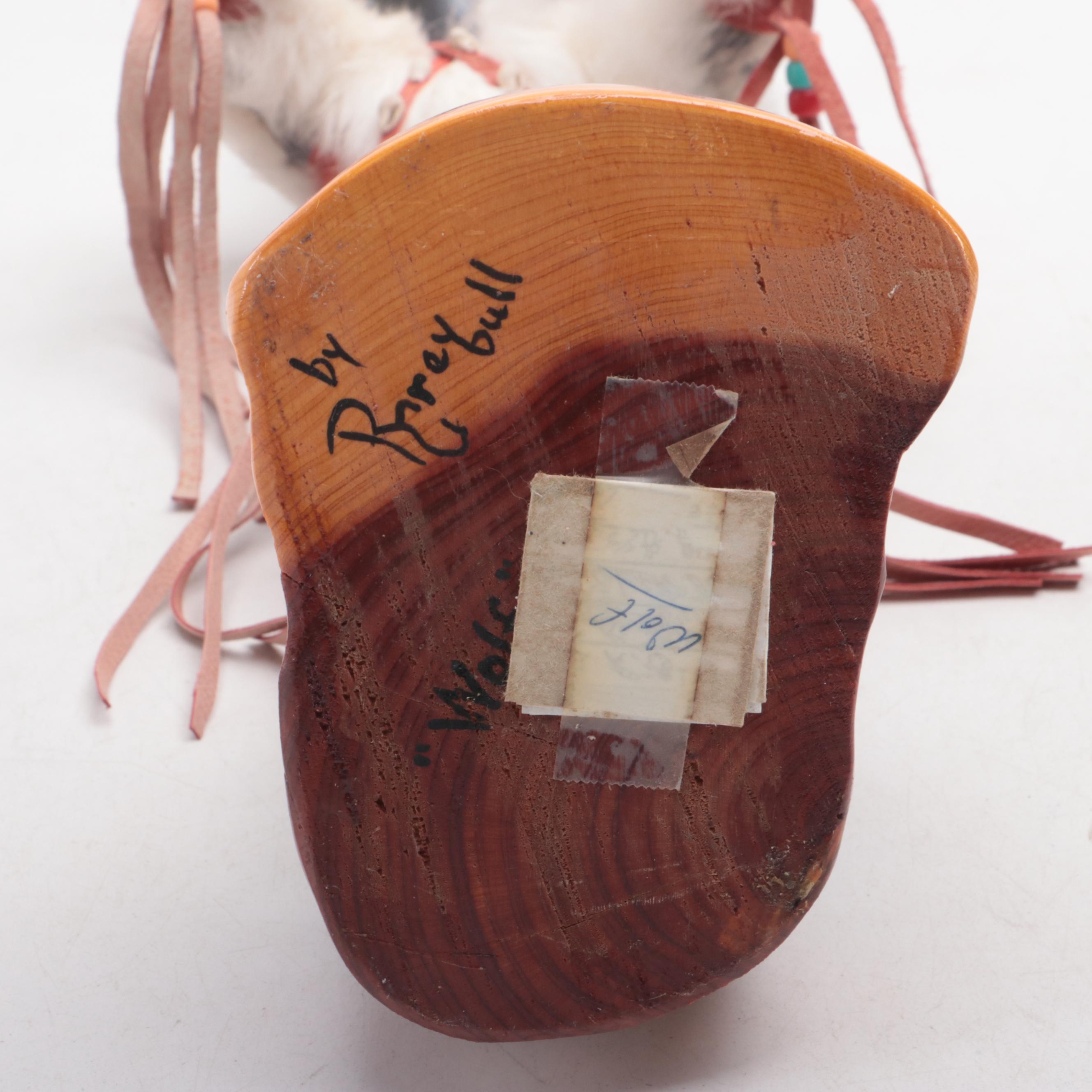 R. GreyBull "Wolf" & " Deer" w./ Jacida Lowley "Buffalo Warrior" Signed Kachinas