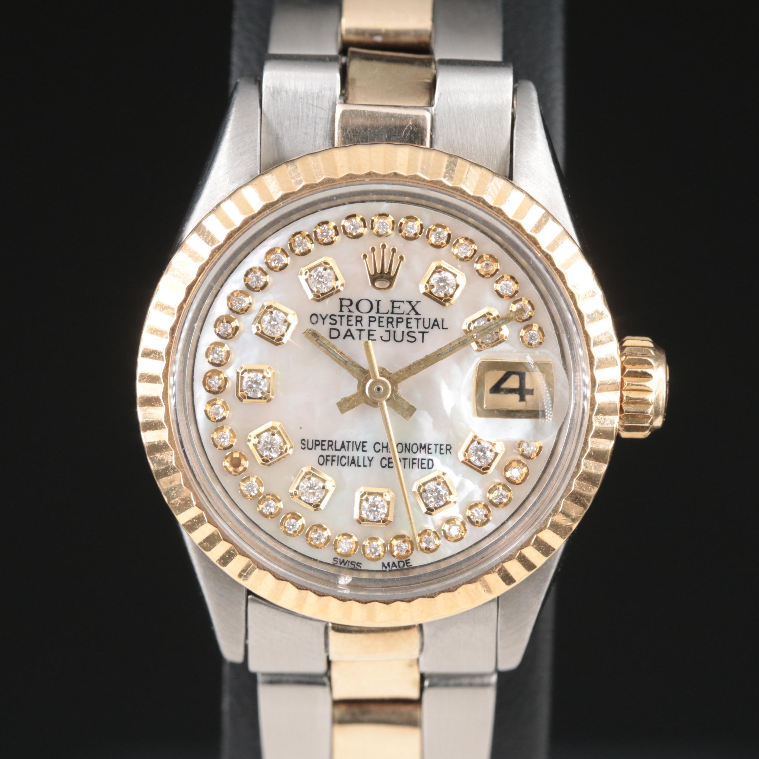 1966 Rolex Lady-Date Custom Diamond Dial 26MM Automatic Watch