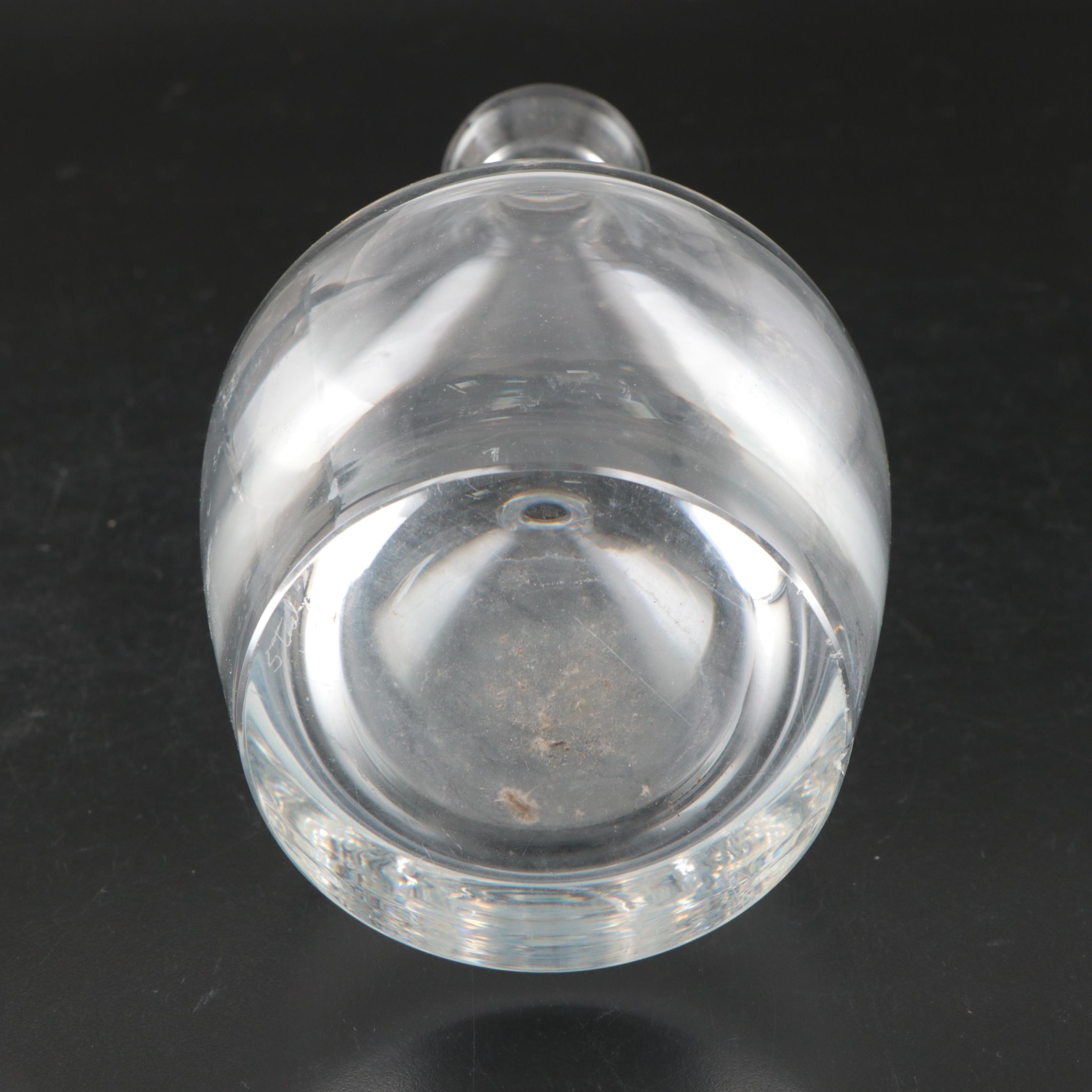 Stuben Art Glass Decanter and Other Cordial Glasses, Mid to Late 20th C.