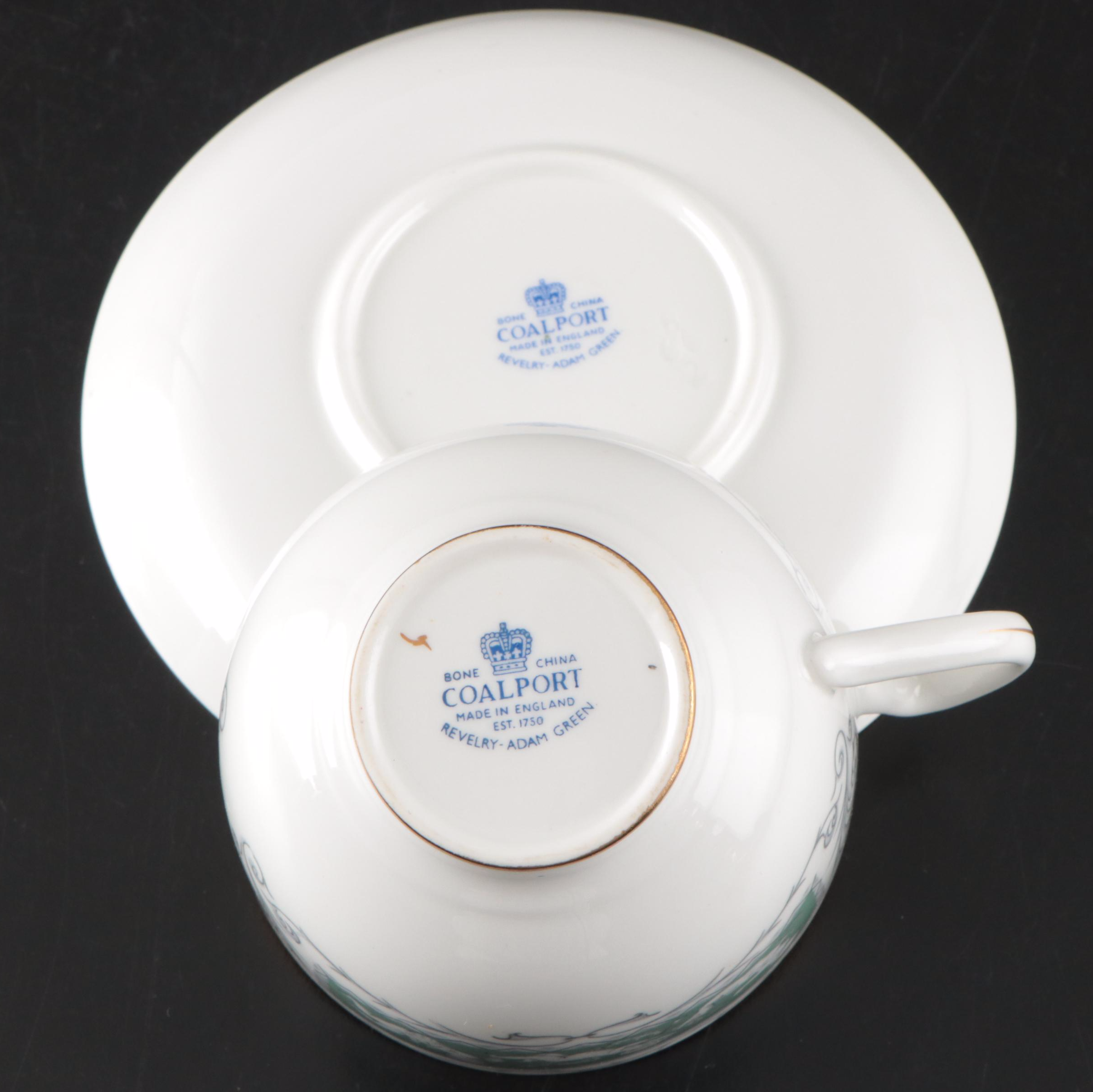 Coalport "Revelry Green" Bone China Dinnerware, 1970–1978