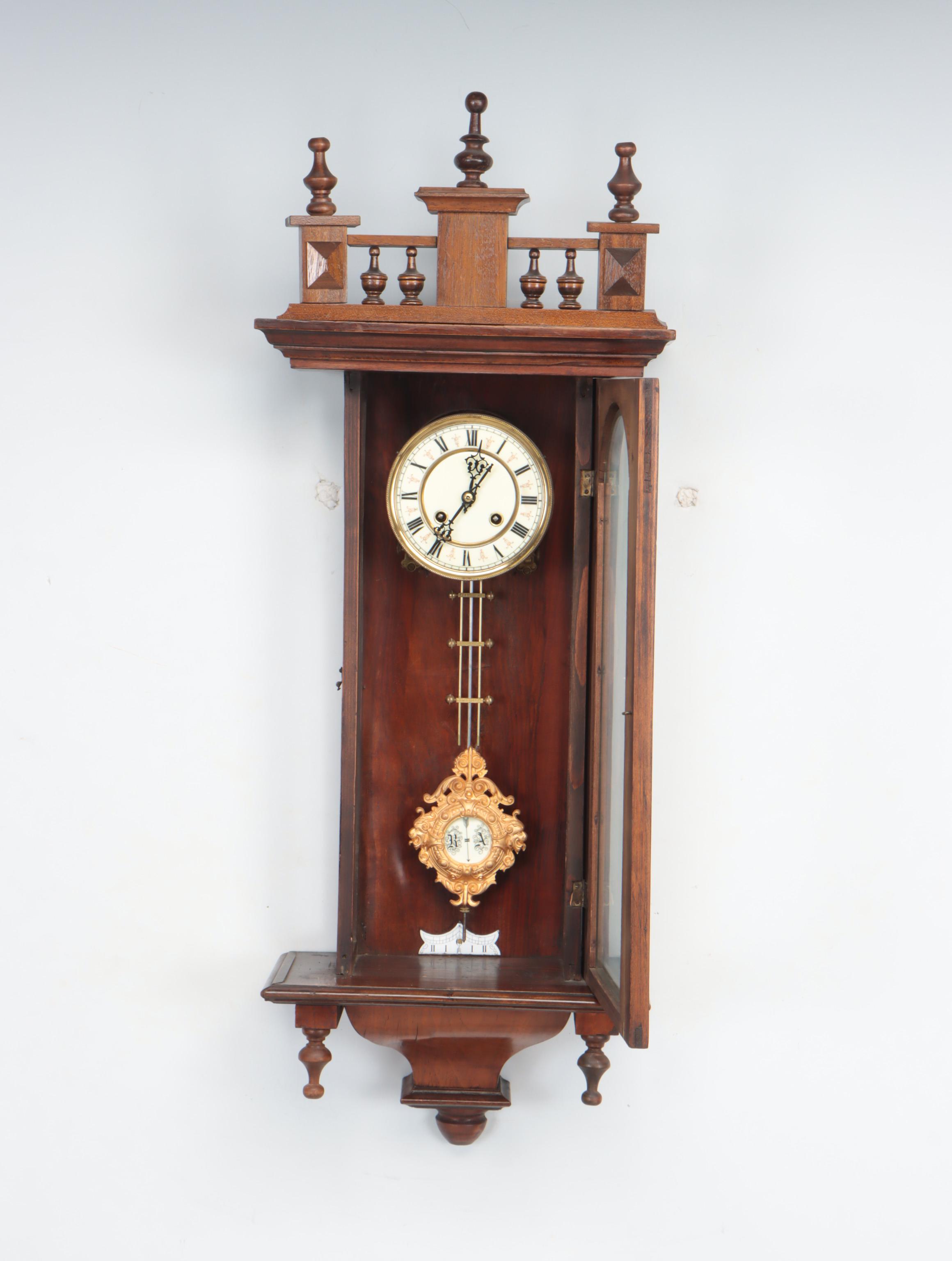 Mahogany Veneer Pendulum Wall Clock