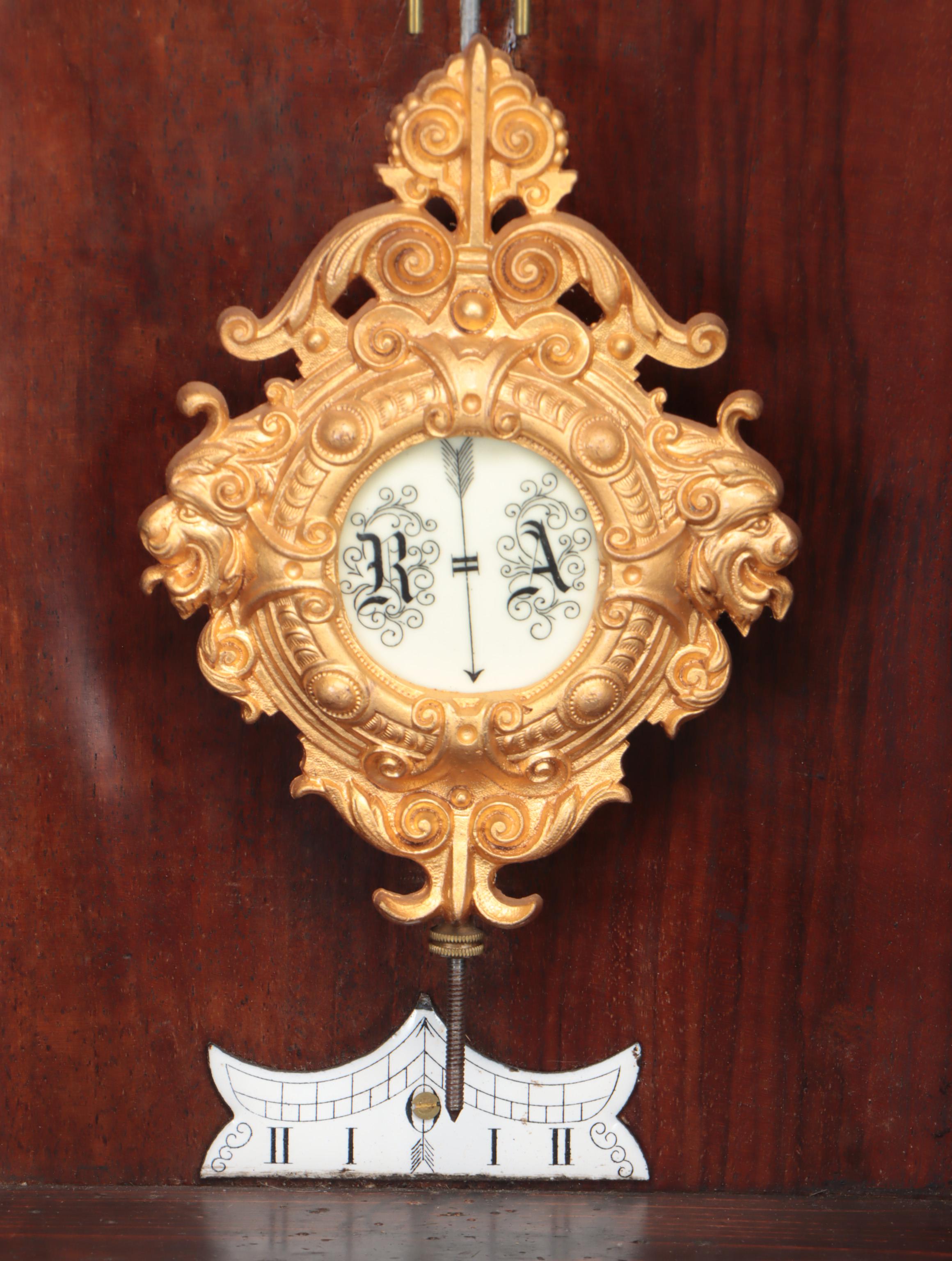 Mahogany Veneer Pendulum Wall Clock