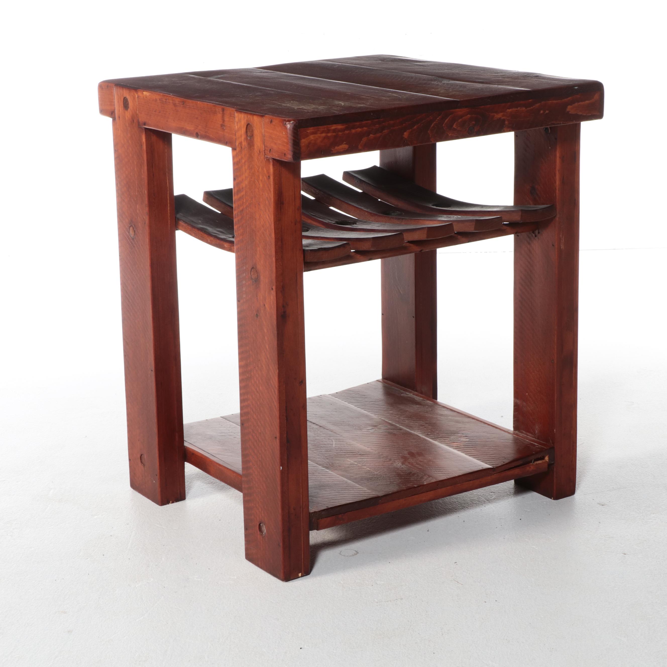 Rustic Pine and Oak Counter-Height Kitchen Work Table