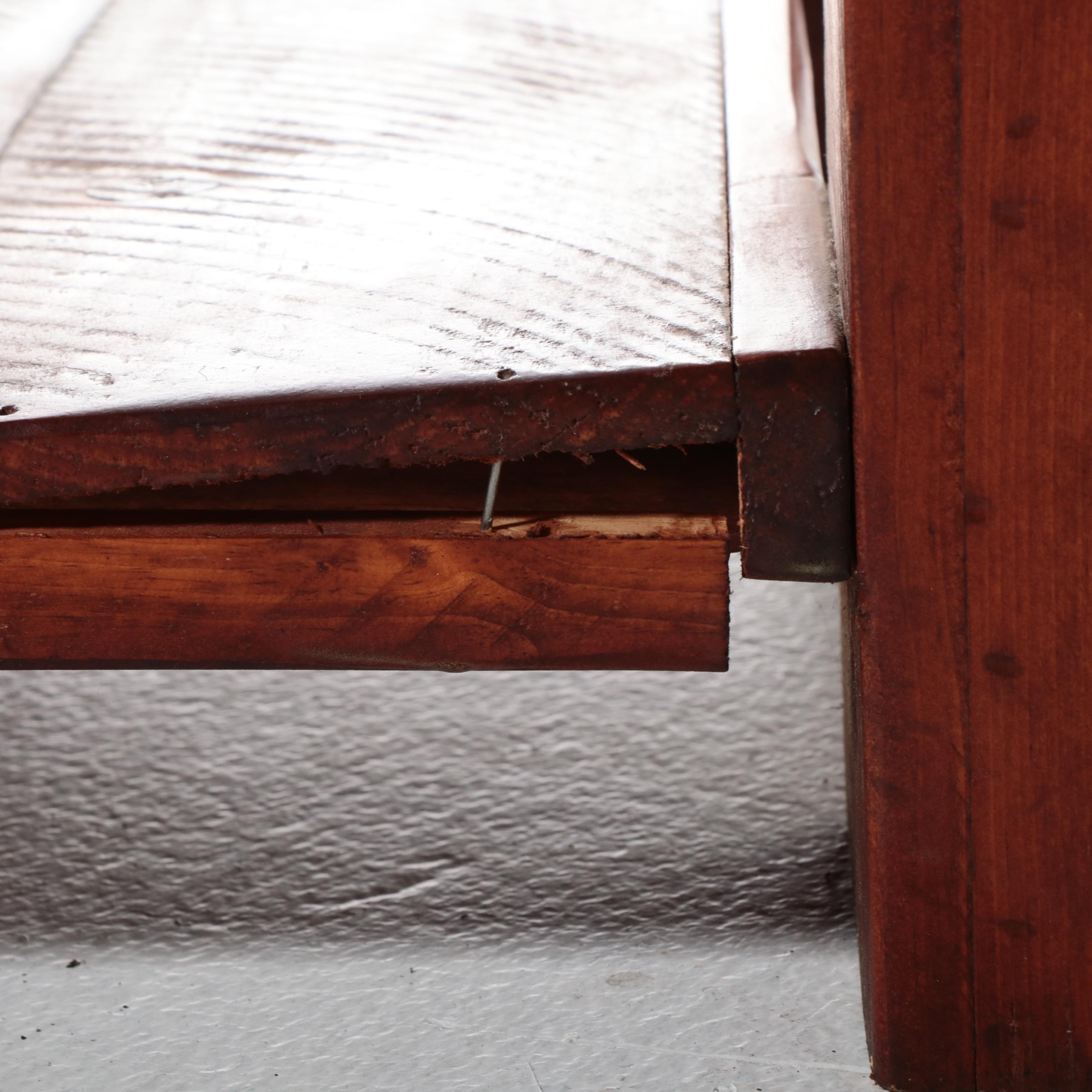 Rustic Pine and Oak Counter-Height Kitchen Work Table