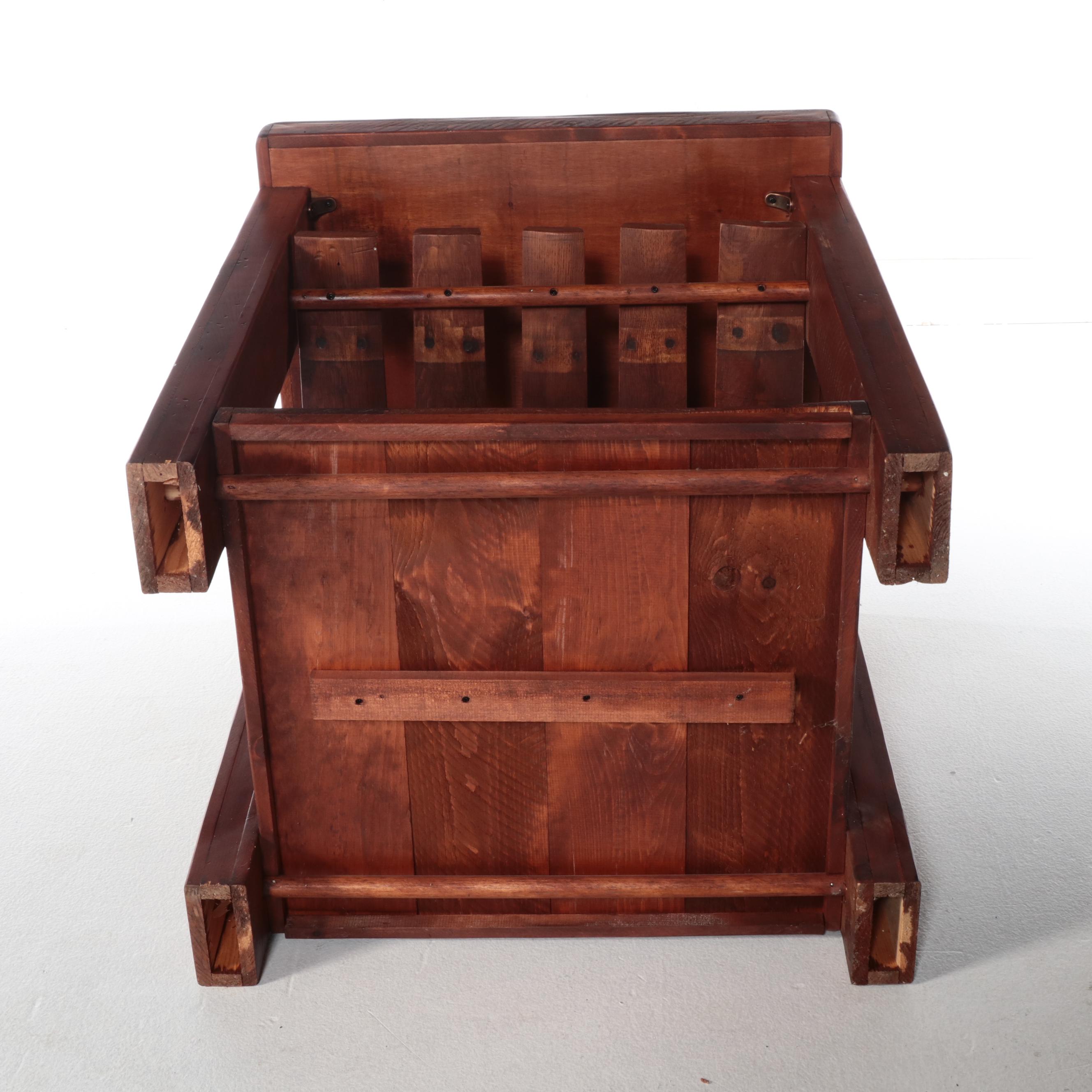 Rustic Pine and Oak Counter-Height Kitchen Work Table