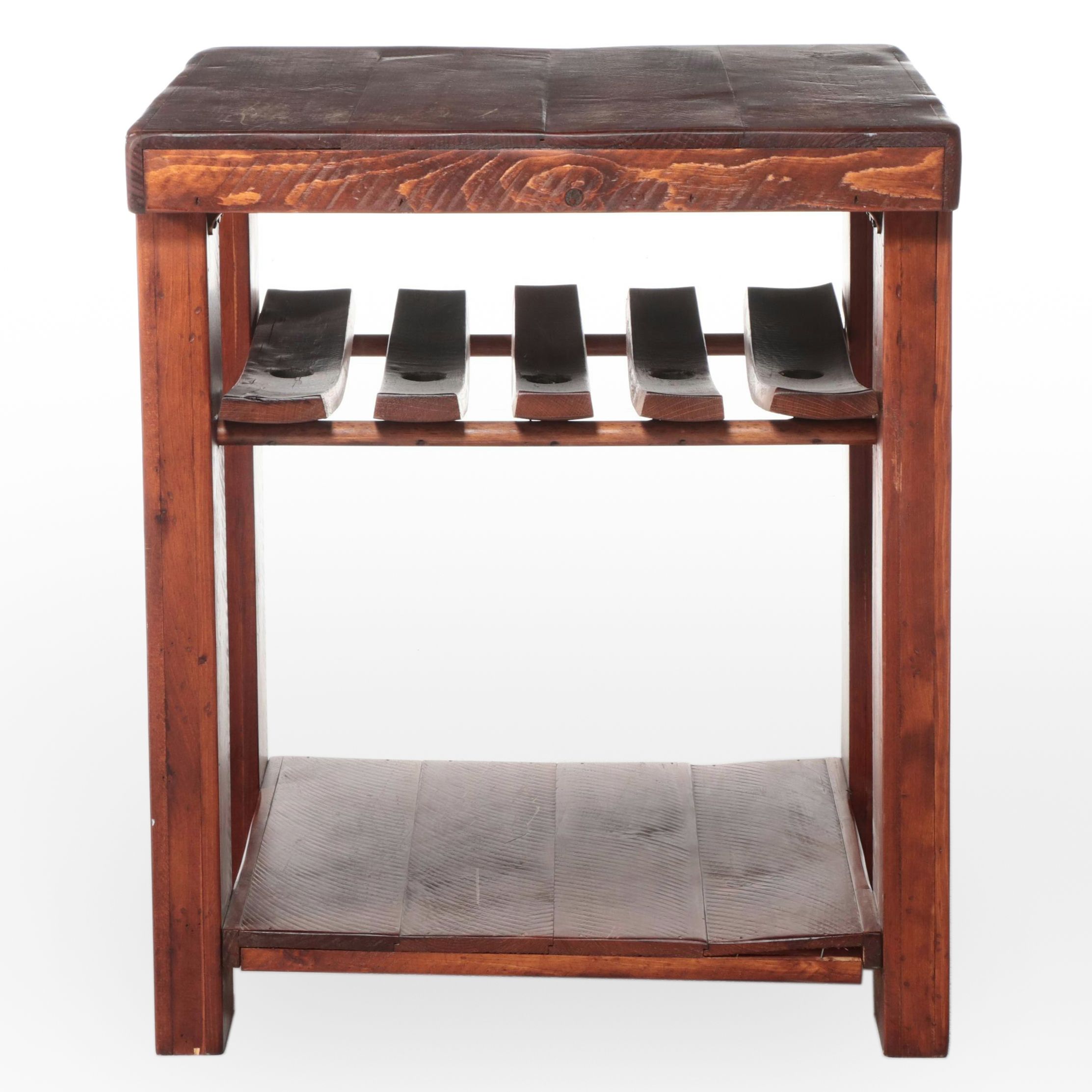 Rustic Pine and Oak Counter-Height Kitchen Work Table