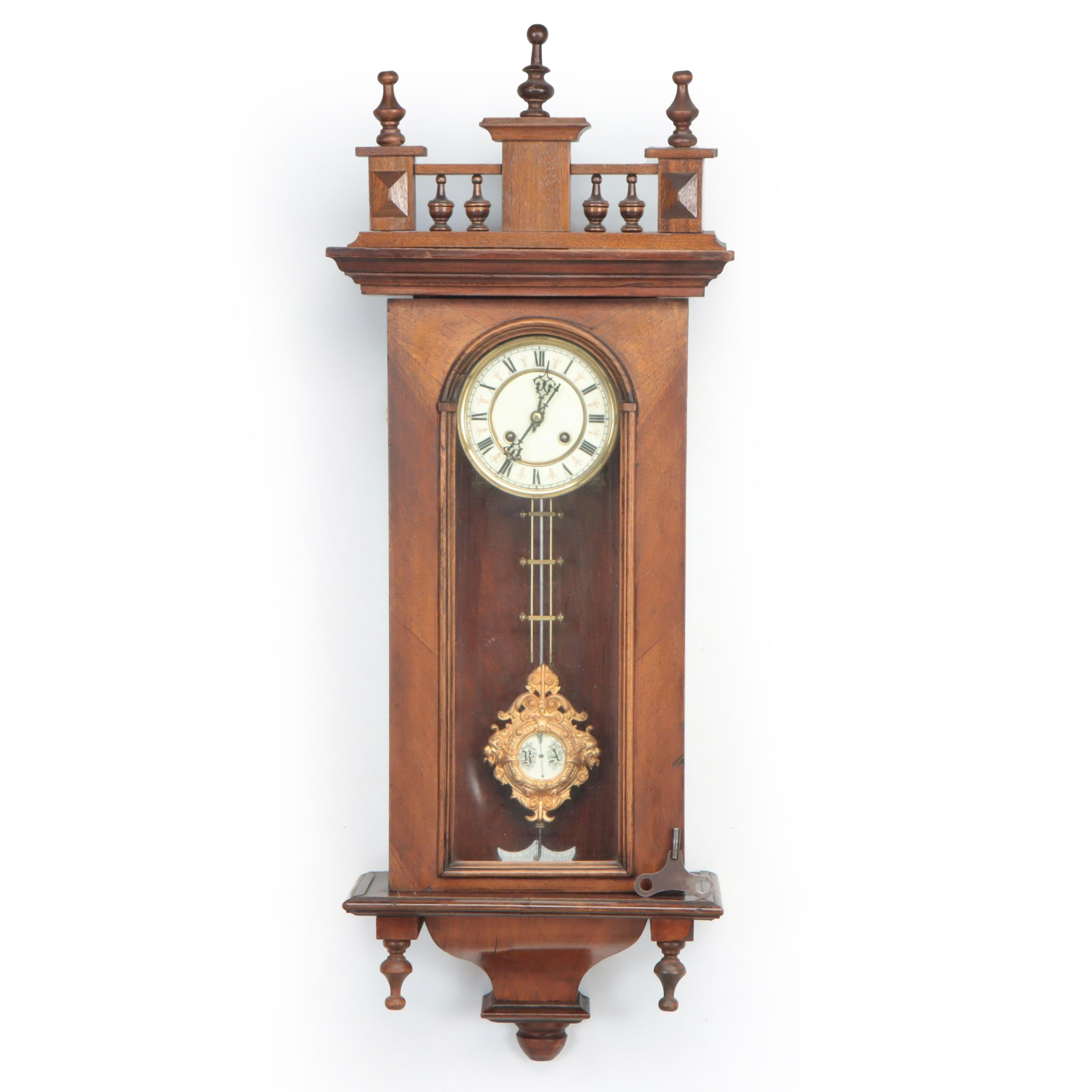 Mahogany Veneer Pendulum Wall Clock