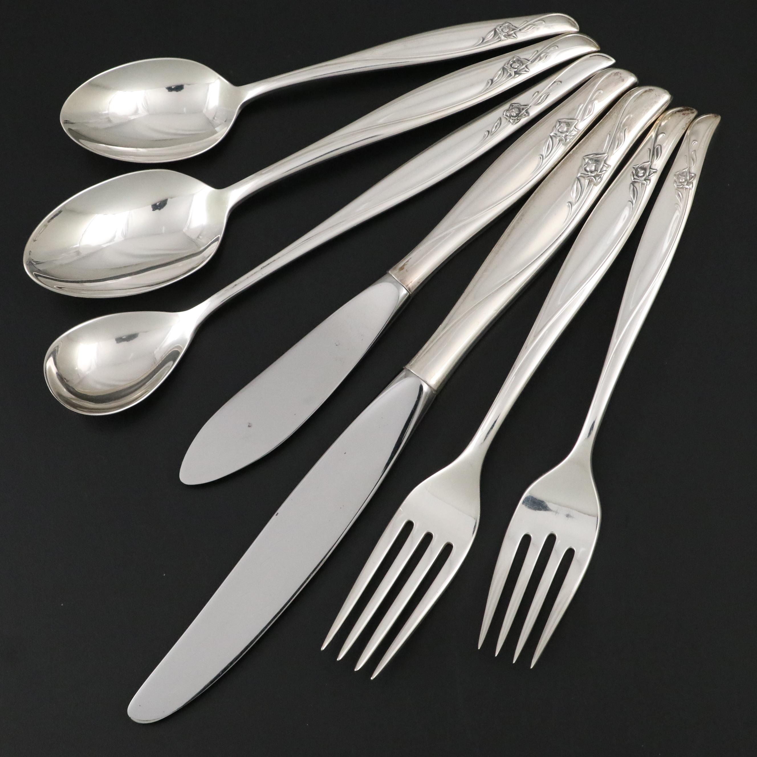 Gorham "Sea Rose" Sterling Silver Flatware, Mid to Late 20th Century