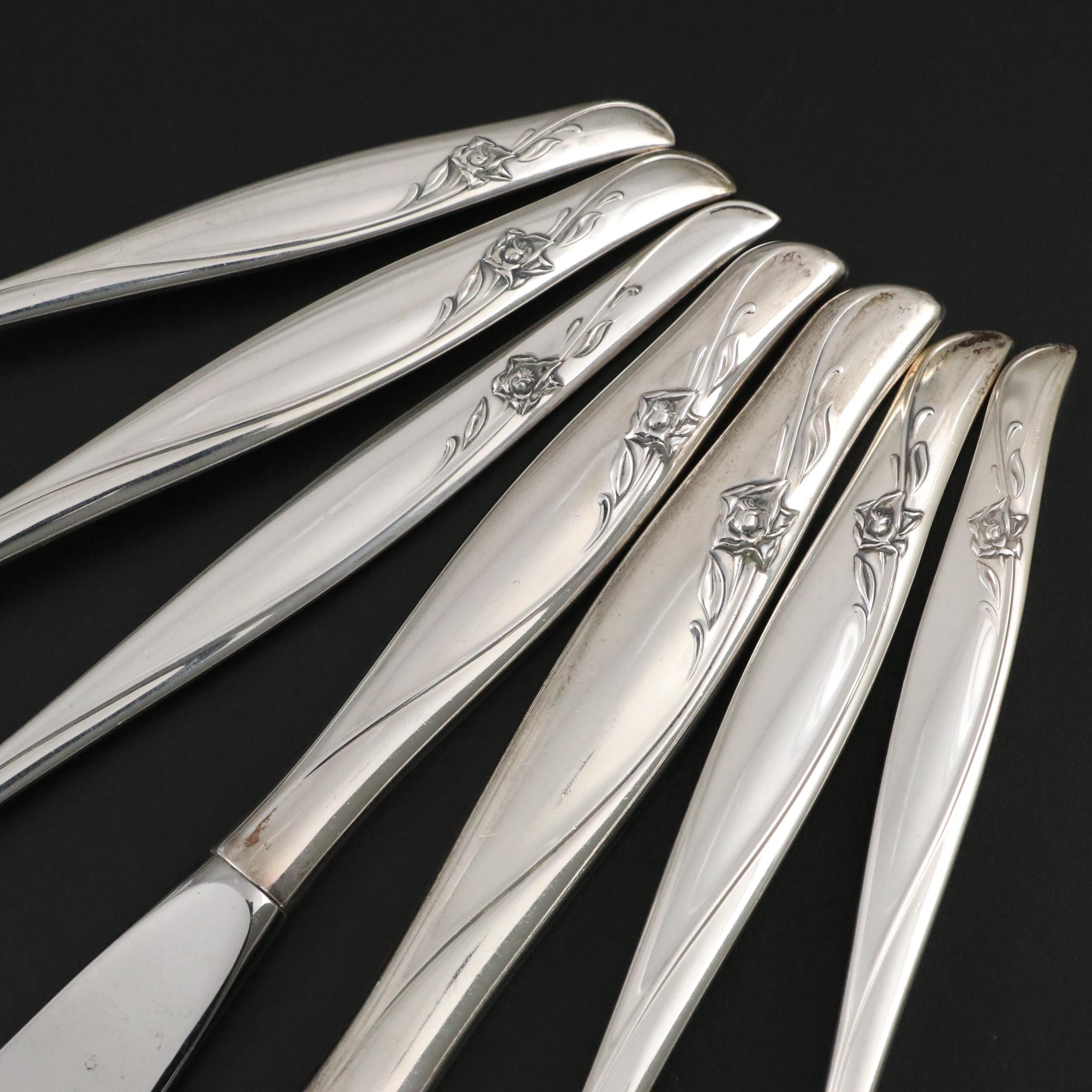 Gorham "Sea Rose" Sterling Silver Flatware, Mid to Late 20th Century