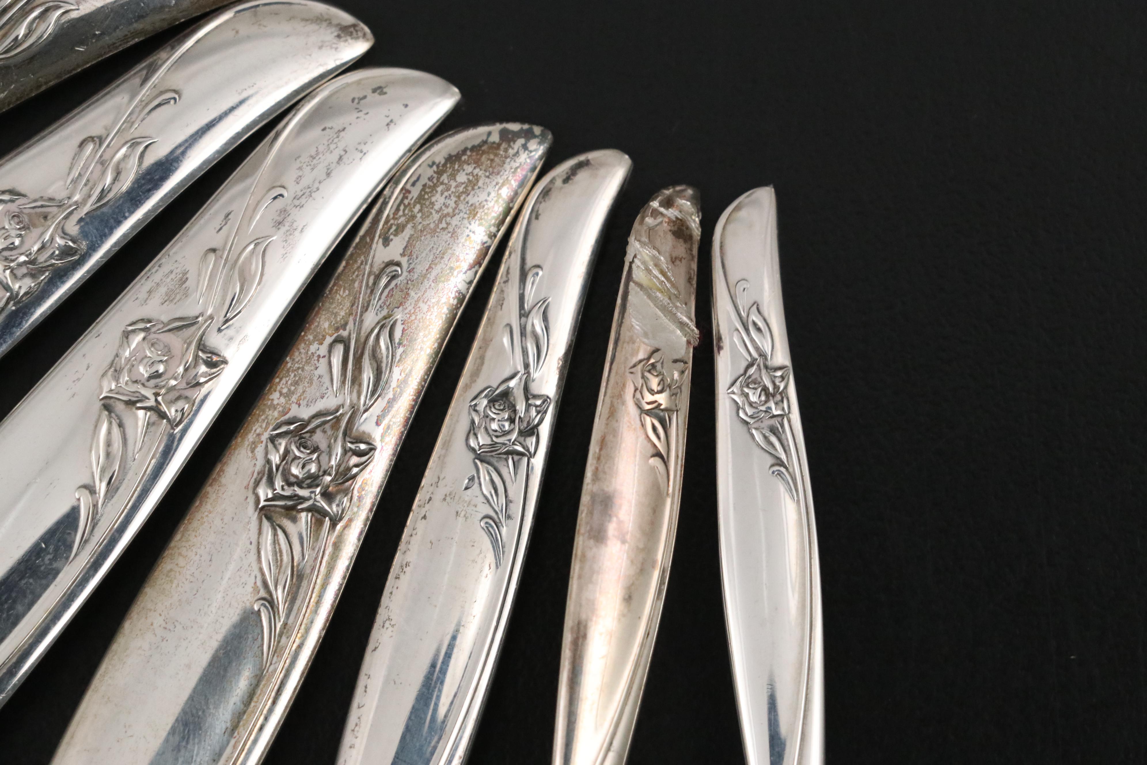 Gorham "Sea Rose" Sterling Silver Flatware, Mid to Late 20th Century