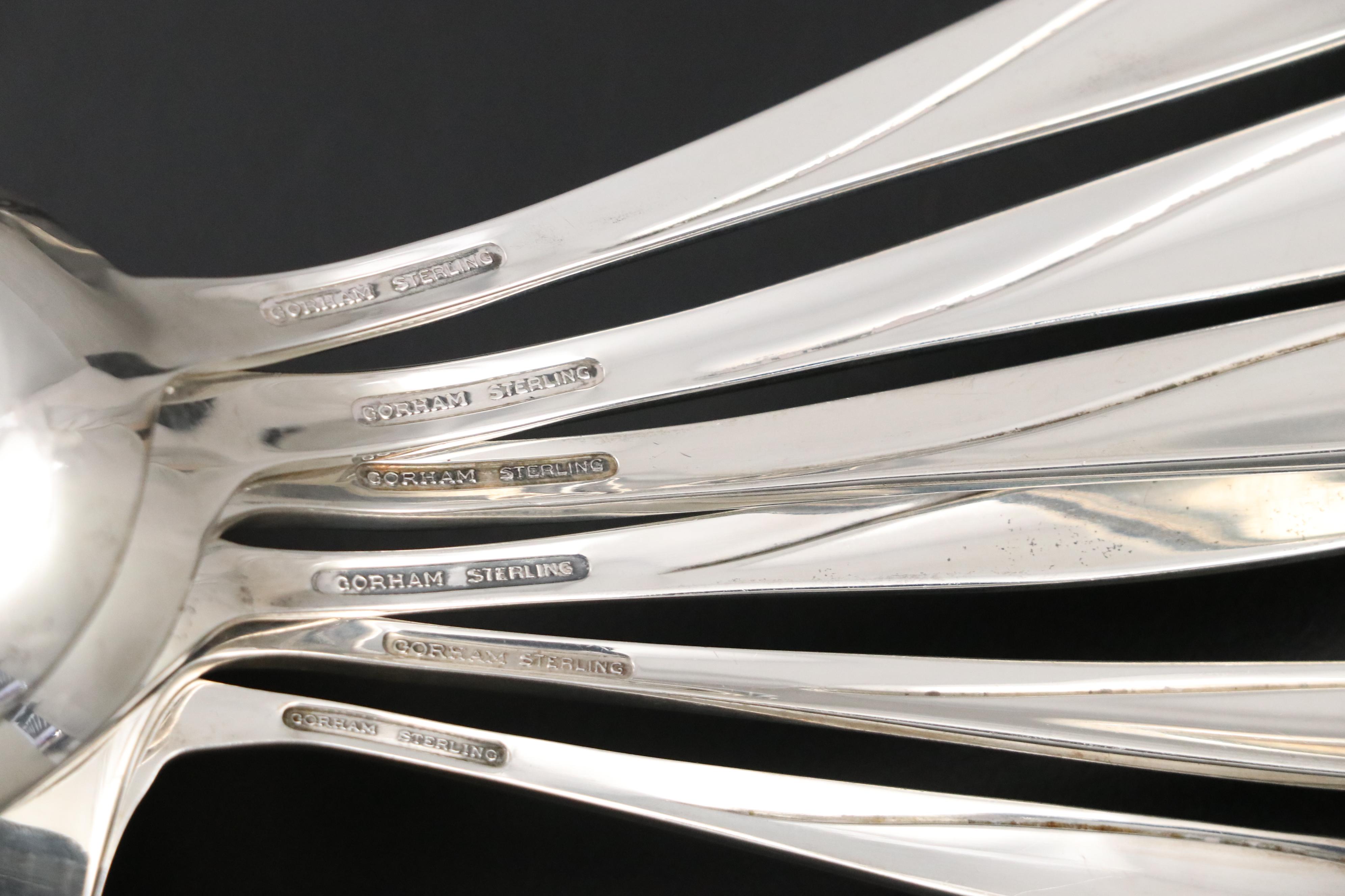 Gorham "Sea Rose" Sterling Silver Flatware, Mid to Late 20th Century