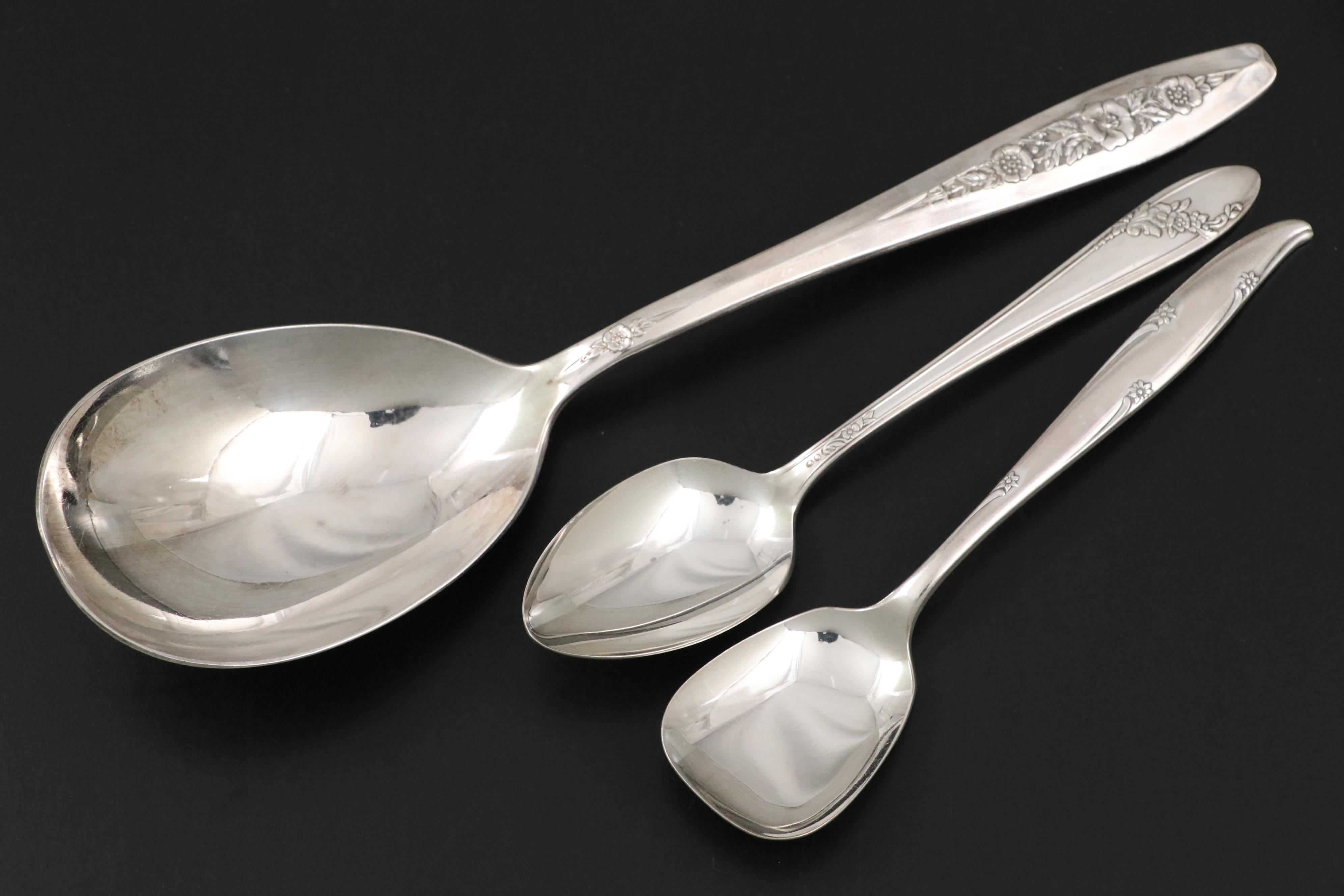Gorham "Sea Rose" Sterling Silver Flatware, Mid to Late 20th Century