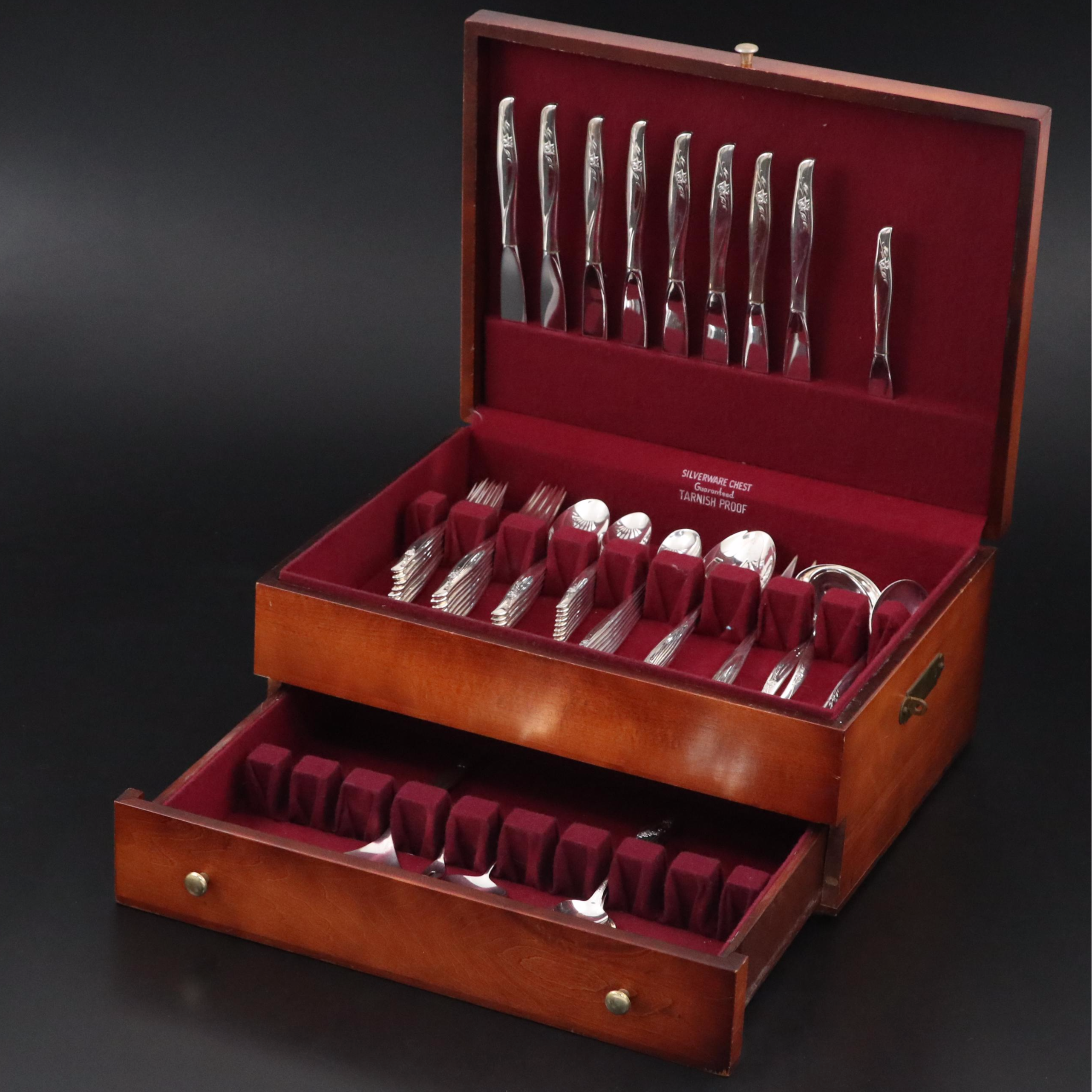 Gorham "Sea Rose" Sterling Silver Flatware, Mid to Late 20th Century