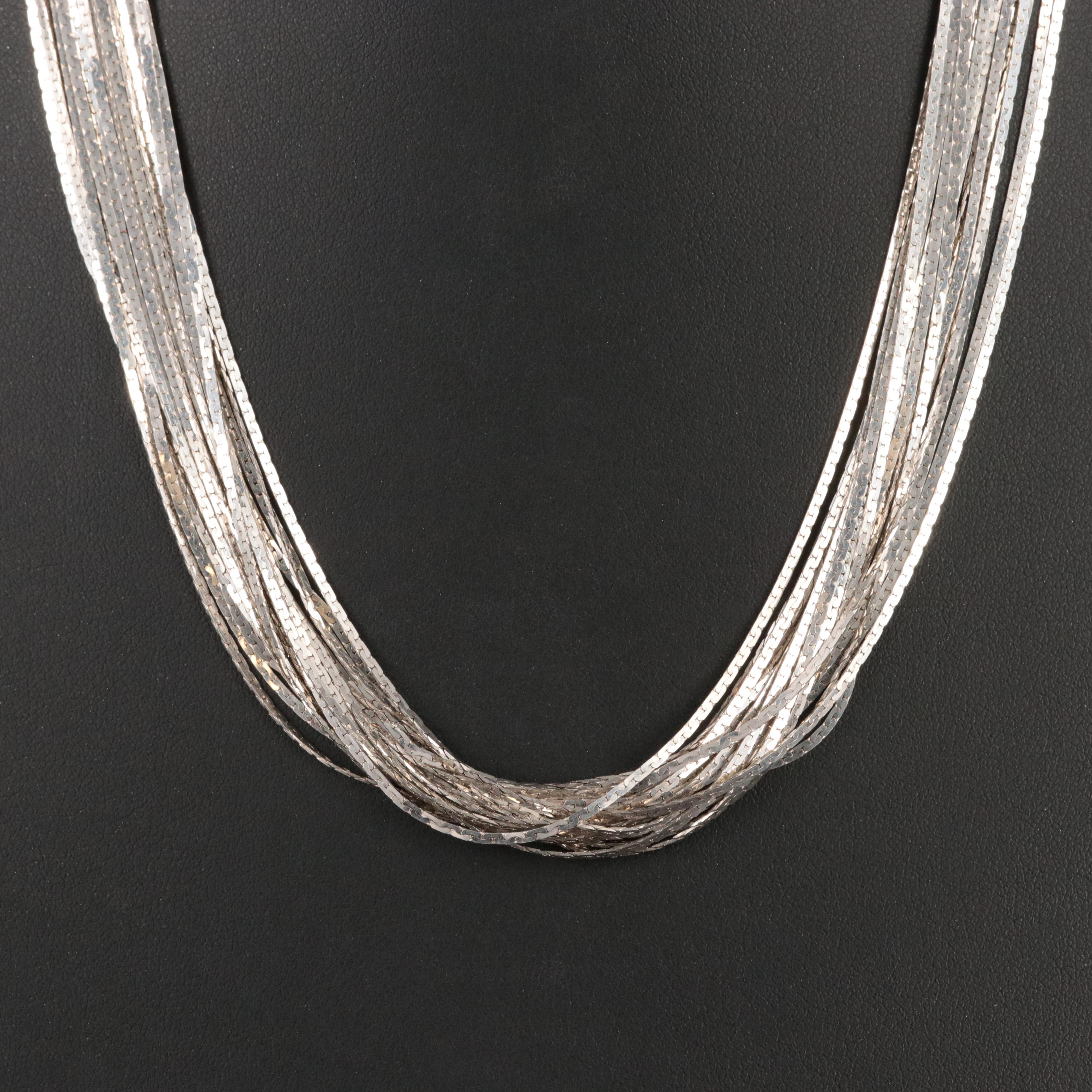 Italian Sterling Multi-Strand C-Link Necklace