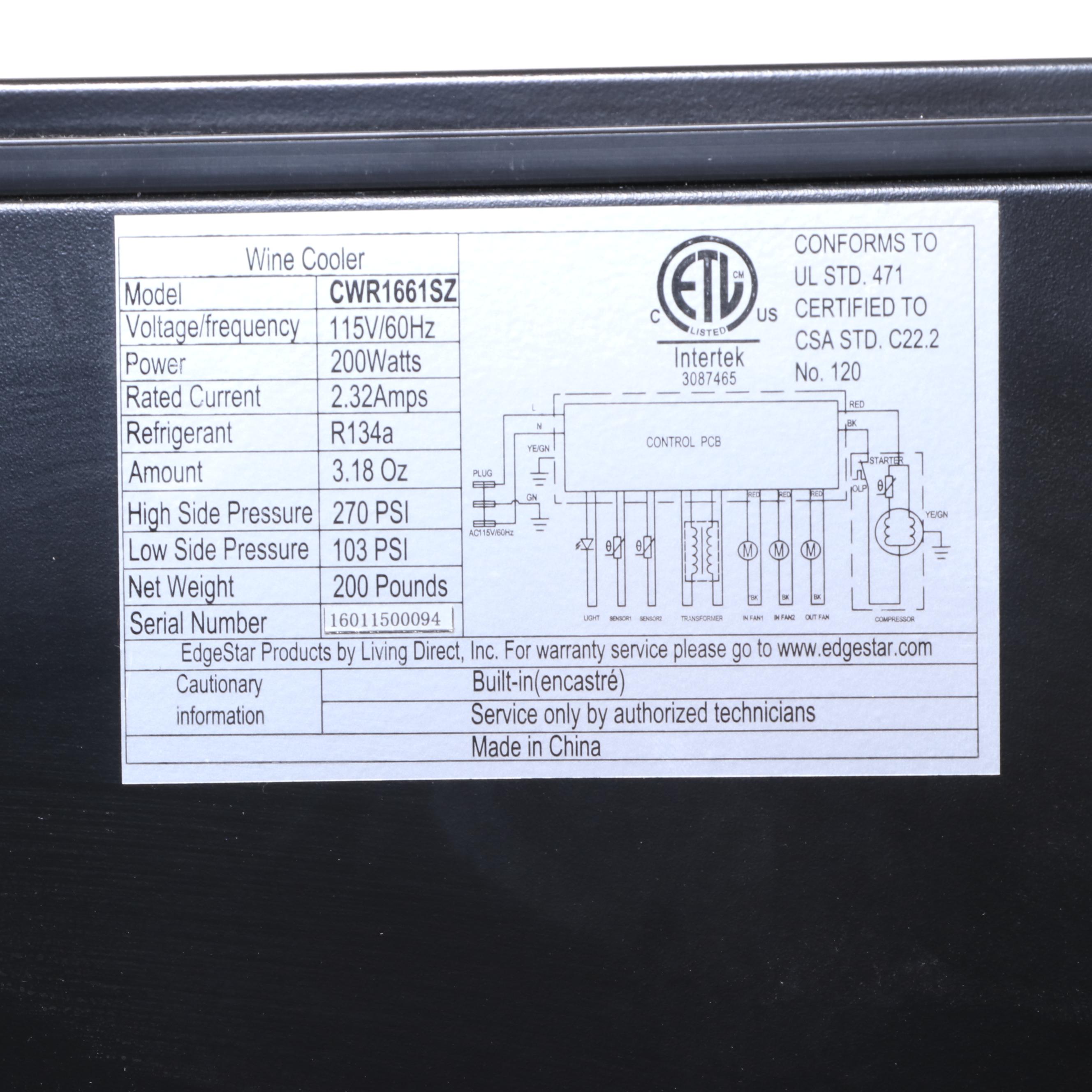 EdgeStar Standing Wine Cooler, Contemporary